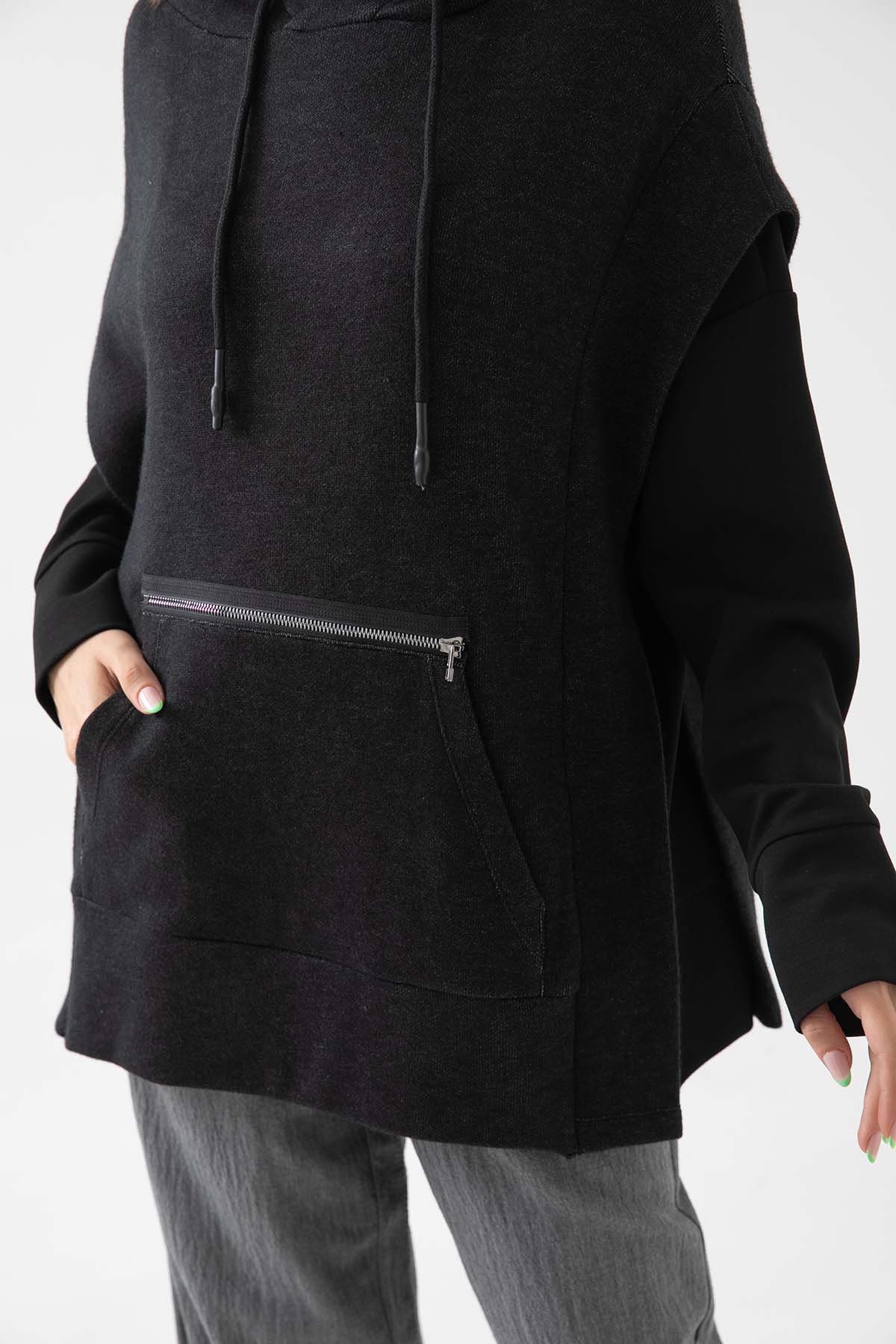 Crea Concept Kanguru Cepli Kapüşonlu Sweatshirt-Libas Trendy Fashion Store