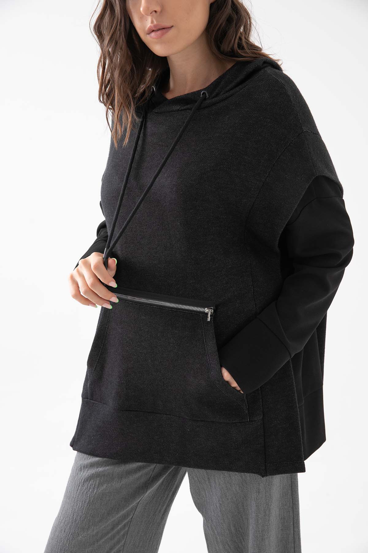 Crea Concept Kanguru Cepli Kapüşonlu Sweatshirt-Libas Trendy Fashion Store