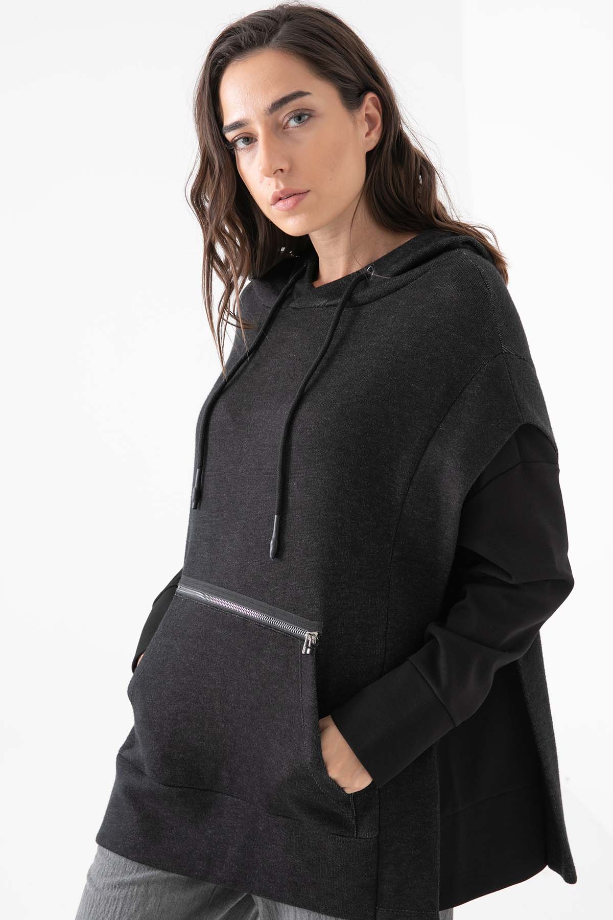 Crea Concept Kanguru Cepli Kapüşonlu Sweatshirt-Libas Trendy Fashion Store