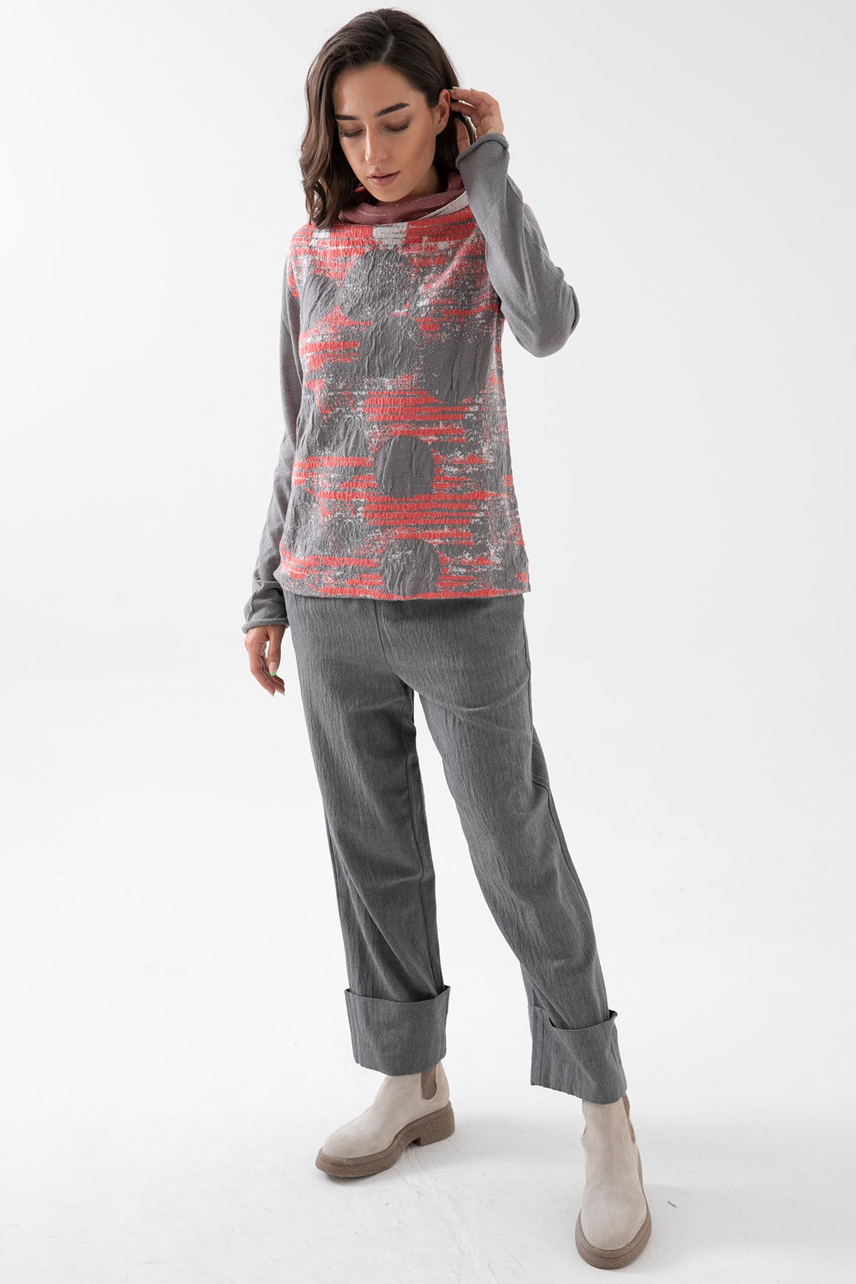 Crea Concept Krinkıl Balıkçı Yaka Triko-Libas Trendy Fashion Store