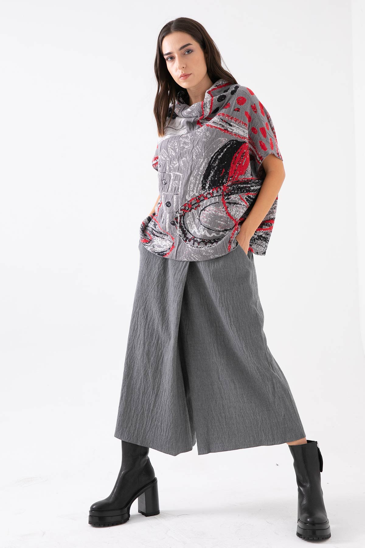 Crea Concept Geniş Kesim Şal Yaka Triko-Libas Trendy Fashion Store