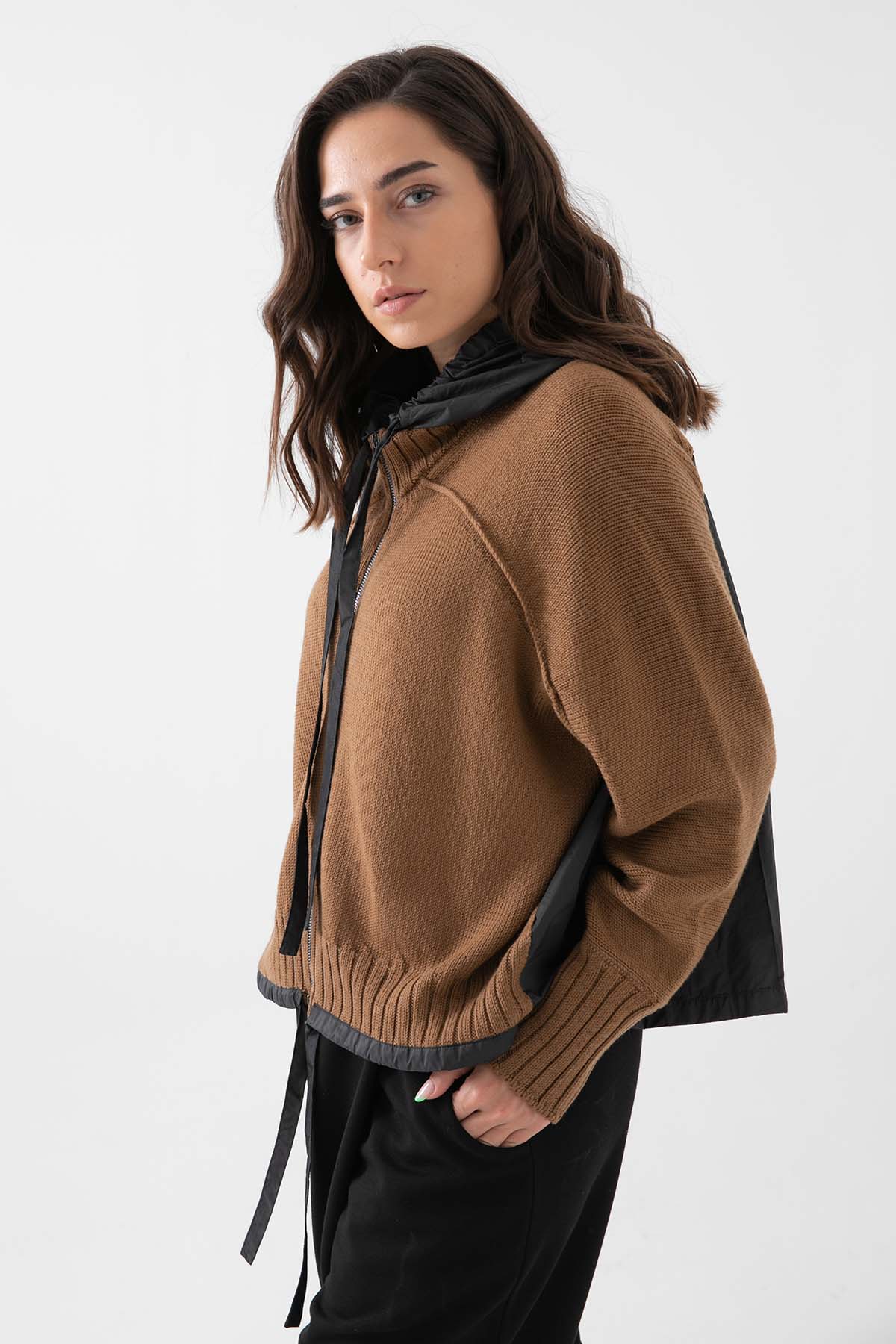 Crea Concept Kapüşonlu Yün Ceket-Libas Trendy Fashion Store