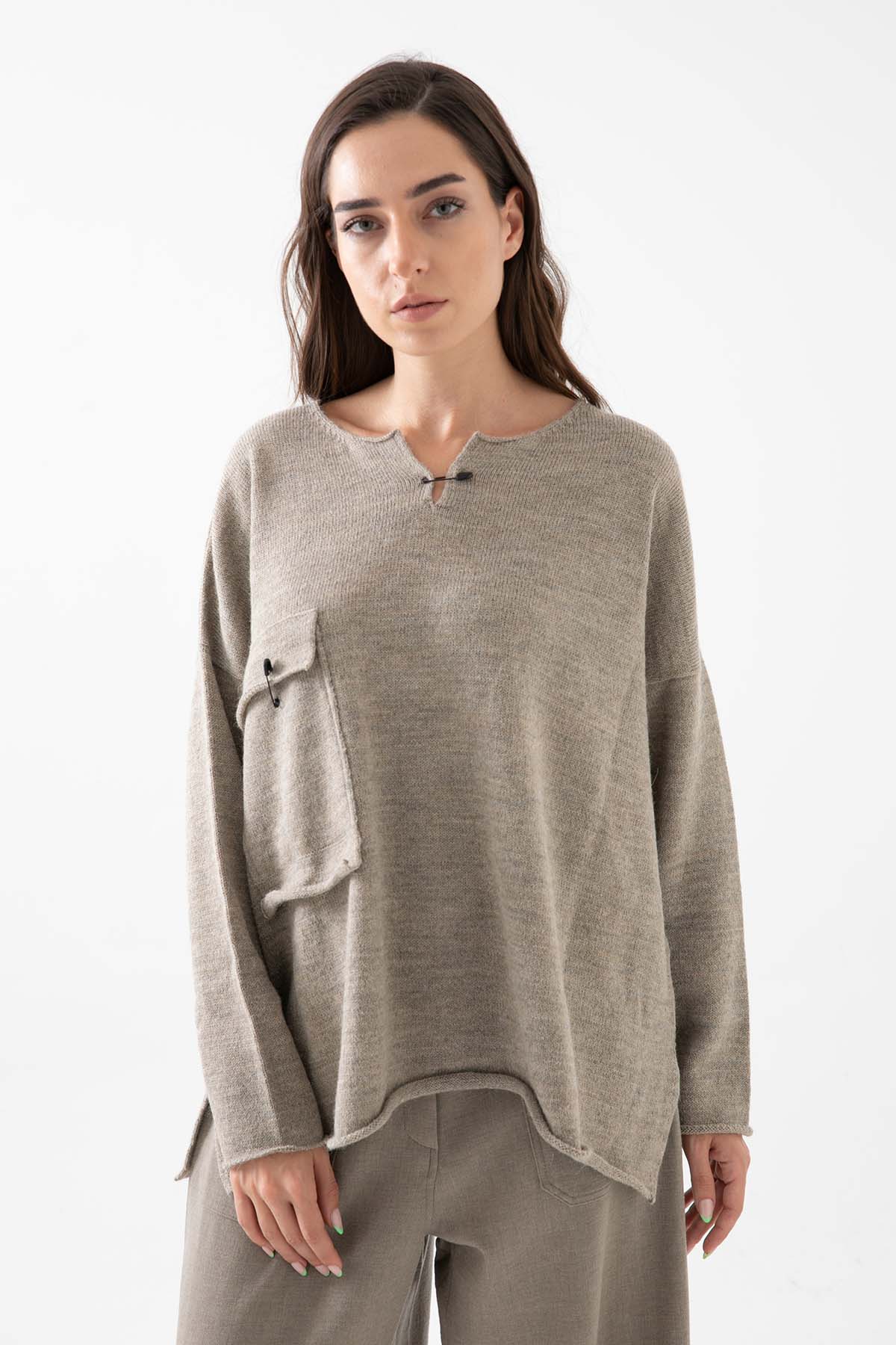 Crea Concept Geniş Kesim Cep Detaylı Triko-Libas Trendy Fashion Store