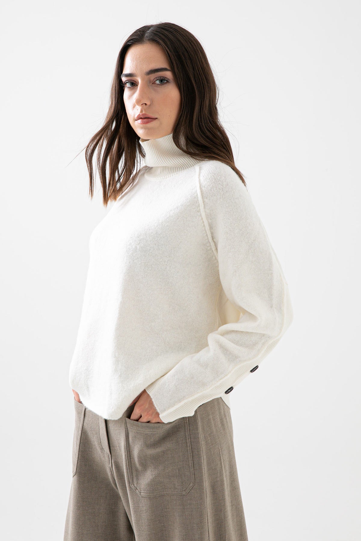 Crea Concept Balıkçı Yaka Düğme Detaylı Triko-Libas Trendy Fashion Store