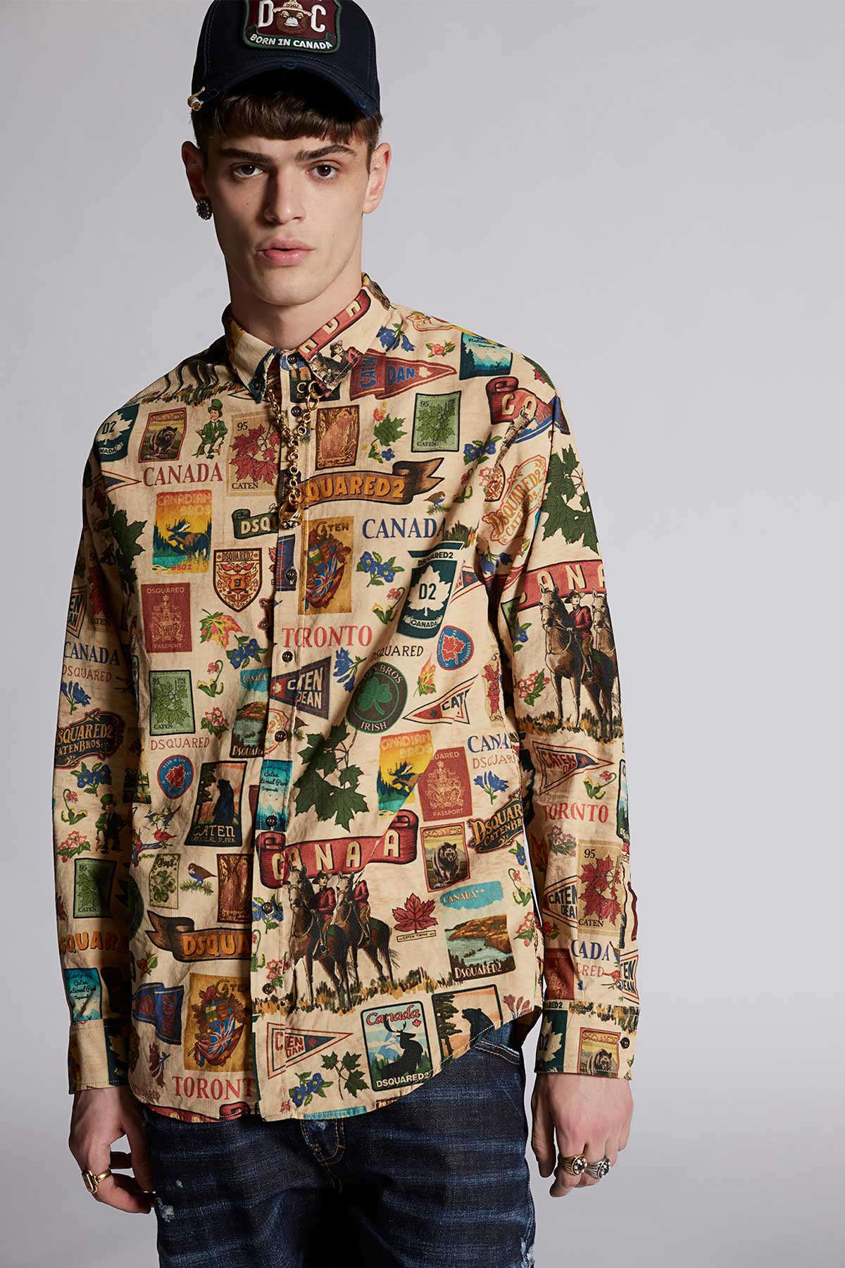 Dsquared Armalı Kadife Gömlek-Libas Trendy Fashion Store