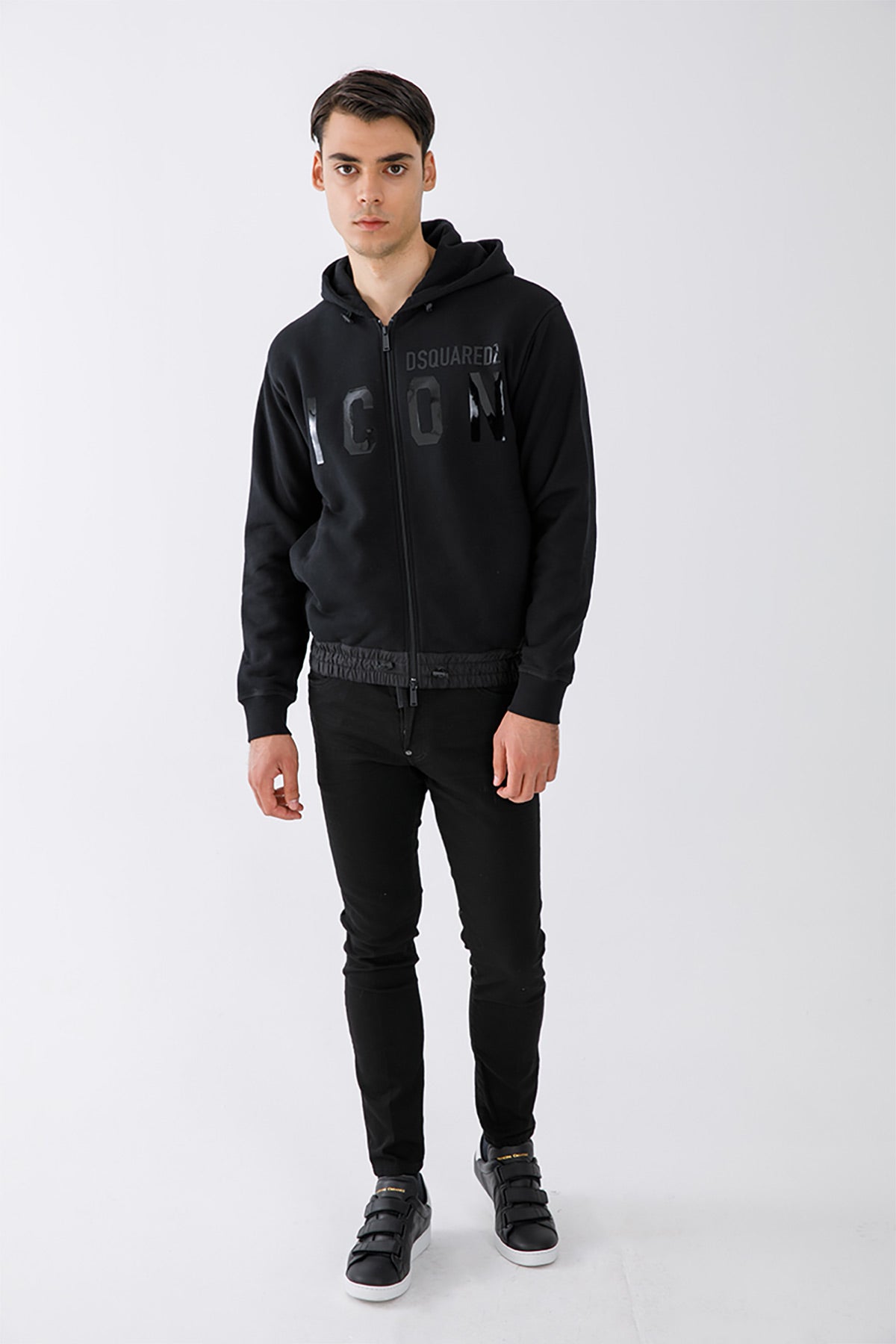 Dsquared Logolu Fermuarlı Kapüşonlu Sweatshirt Ceket-Libas Trendy Fashion Store