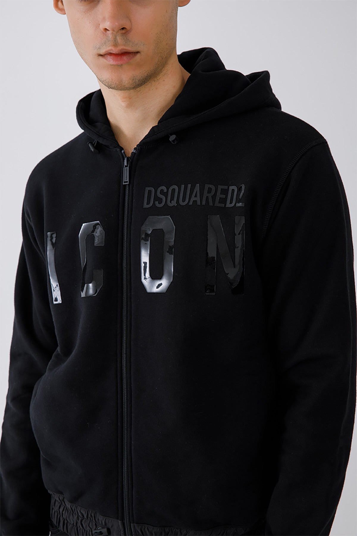 Dsquared Logolu Fermuarlı Kapüşonlu Sweatshirt Ceket-Libas Trendy Fashion Store