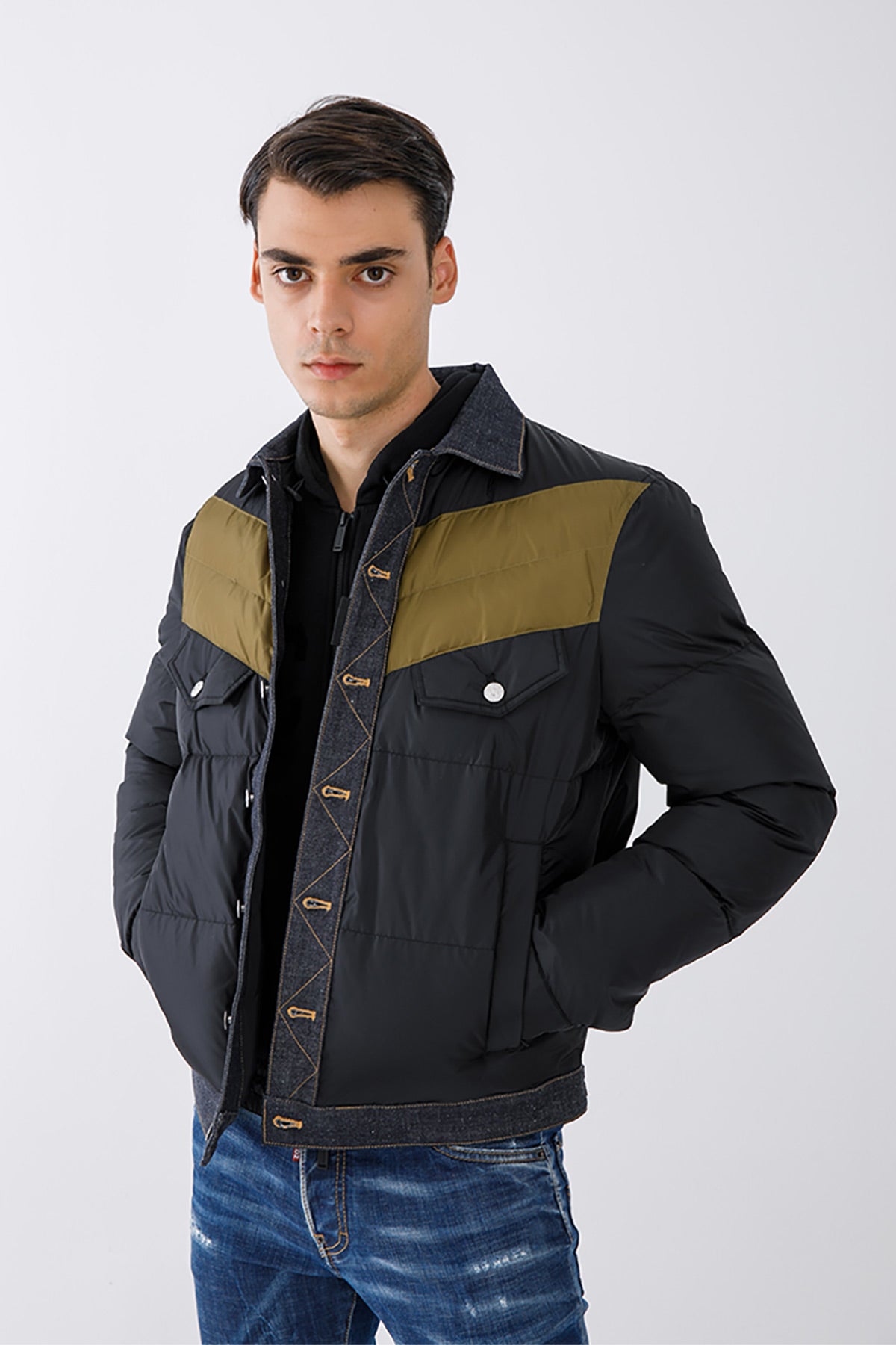 Dsquared Denim Detaylı Puffer Mont Ceket-Libas Trendy Fashion Store