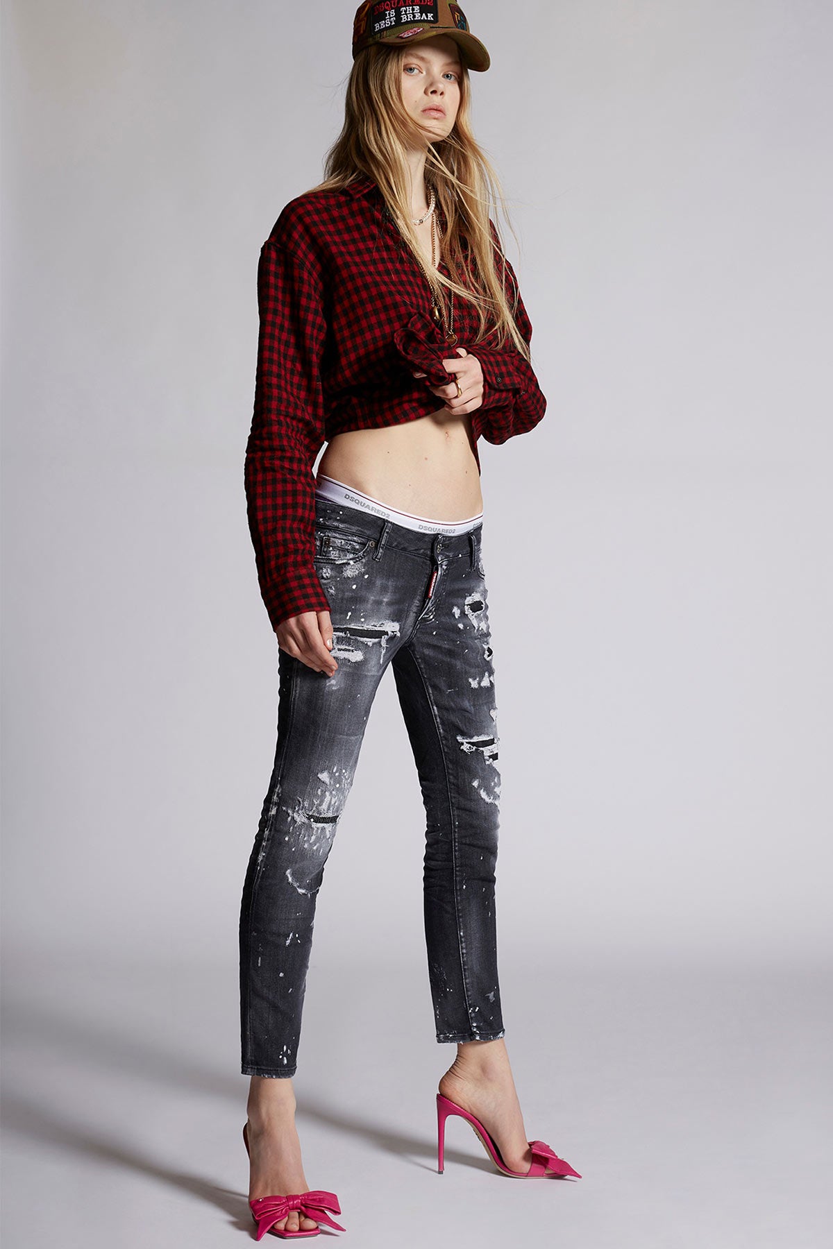 Dsquared Yıkama Ve Eskitme Detaylı Jennifer Streç Crop Jeans-Libas Trendy Fashion Store