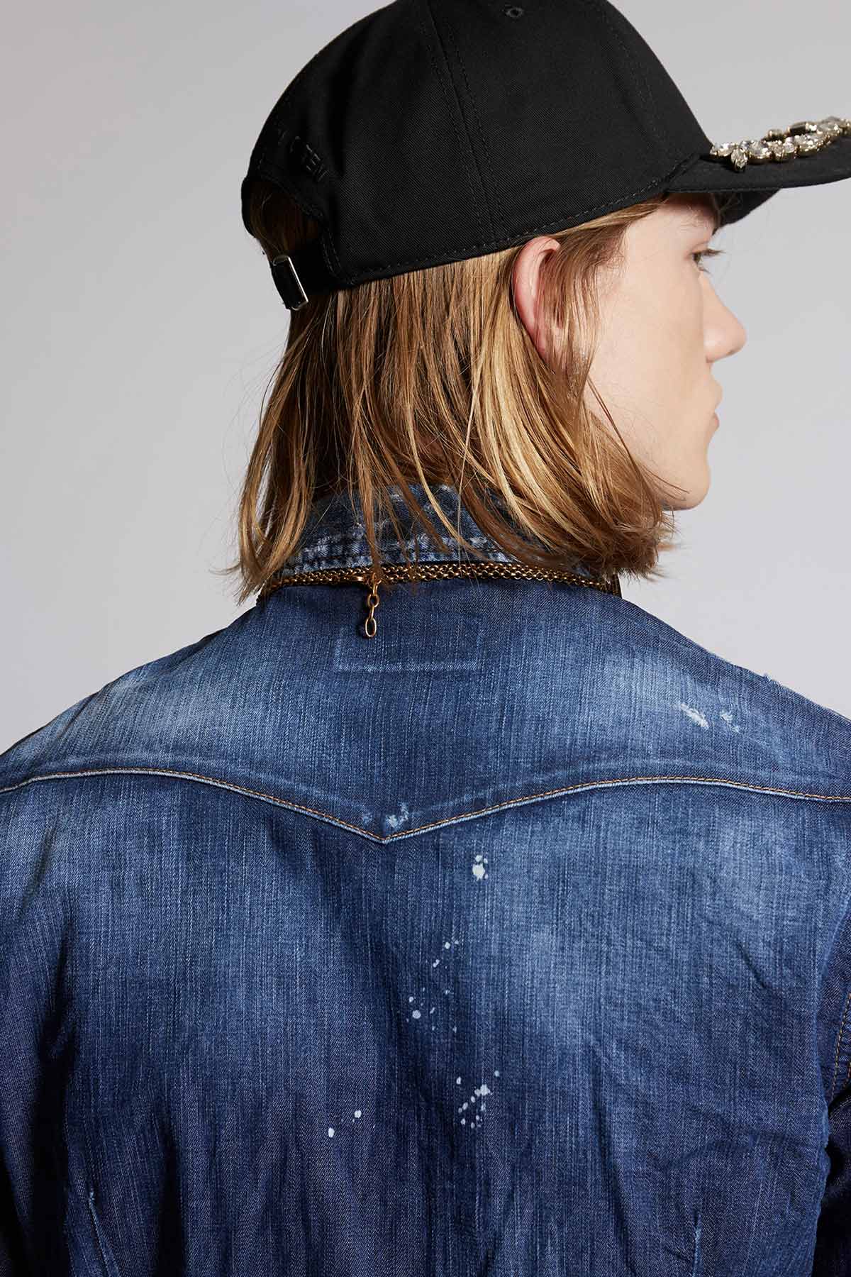 Dsquared Yıkamalı Streç Denim Gömlek-Libas Trendy Fashion Store