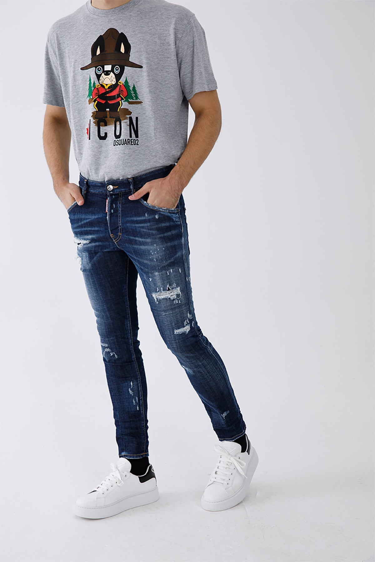 Dsquared Skater Yırtık Detaylı Streç Jeans-Libas Trendy Fashion Store