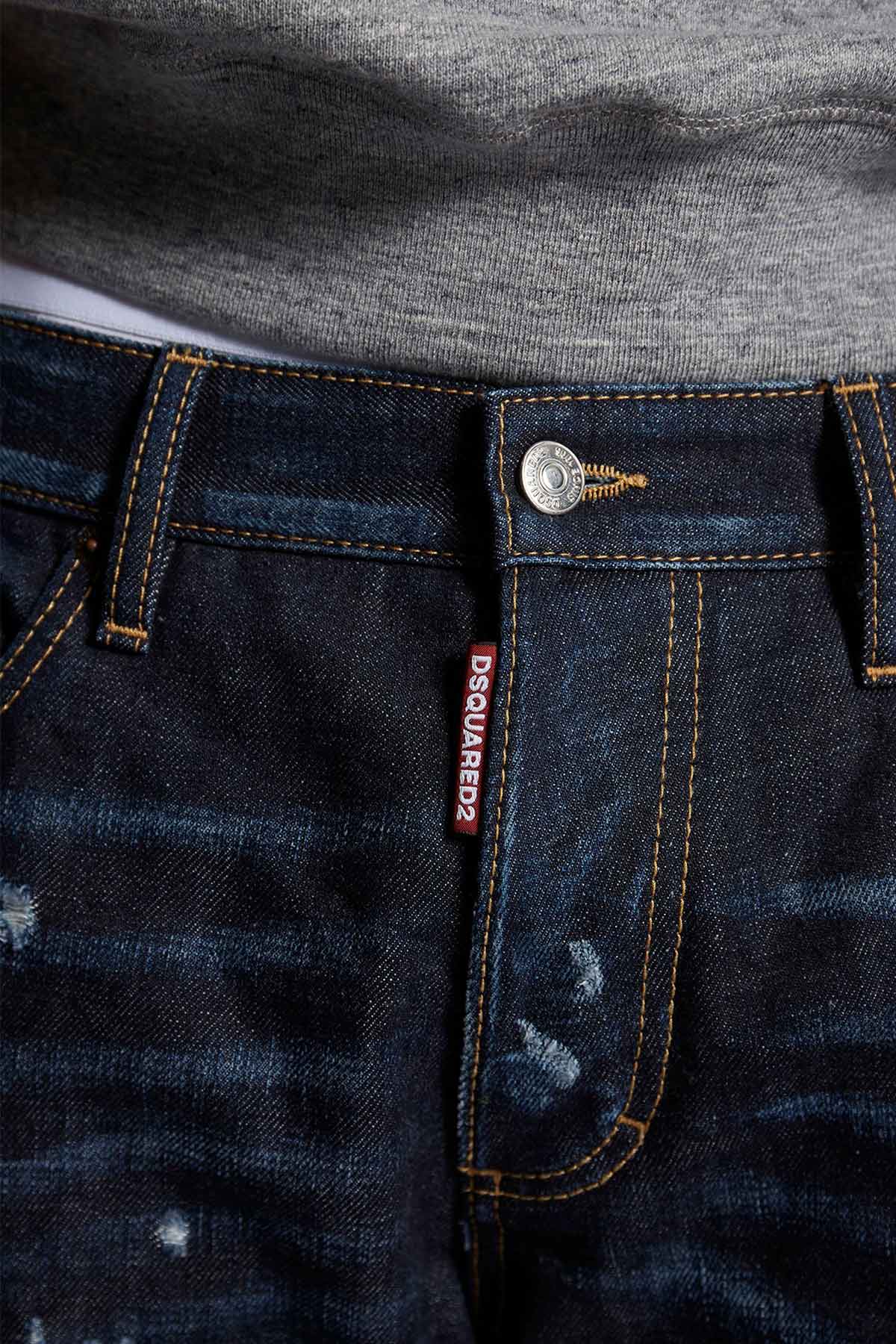 Dsquared Sailor Katlı Kısa Paça Rahat Kesim Jeans-Libas Trendy Fashion Store