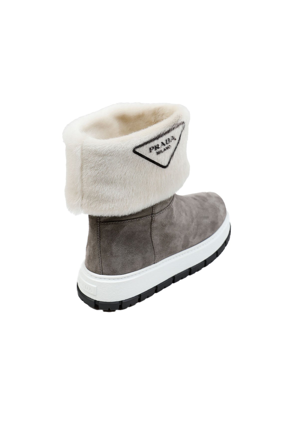 Prada İçi Kürklü Logolu Süet Bot-Libas Trendy Fashion Store