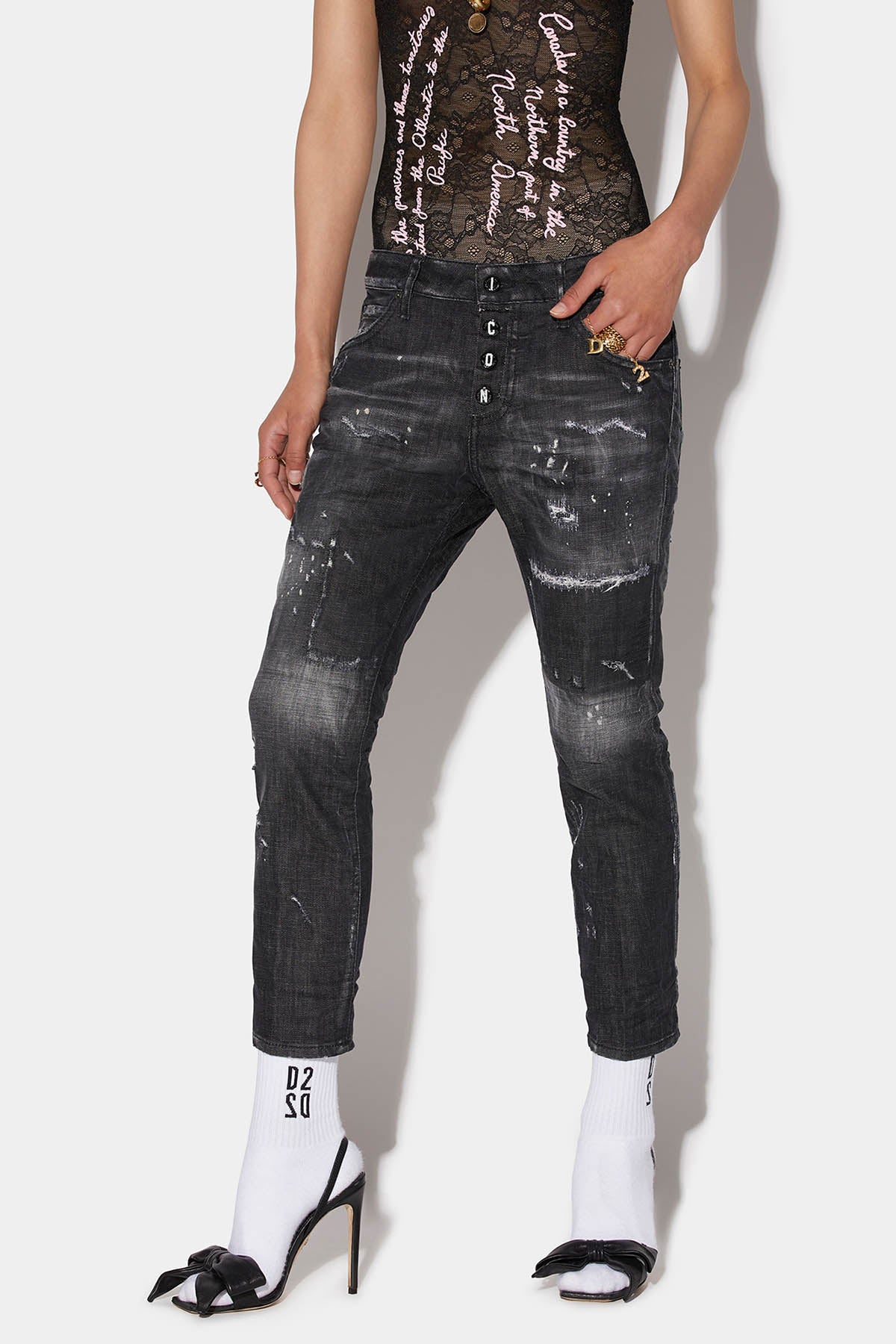 Dsquared Cool Girl Cropped Streç Jeans-Libas Trendy Fashion Store
