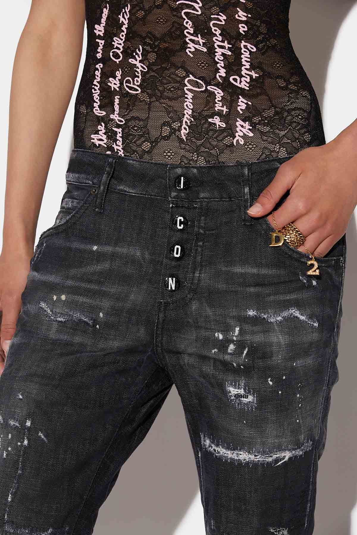 Dsquared Cool Girl Cropped Streç Jeans-Libas Trendy Fashion Store