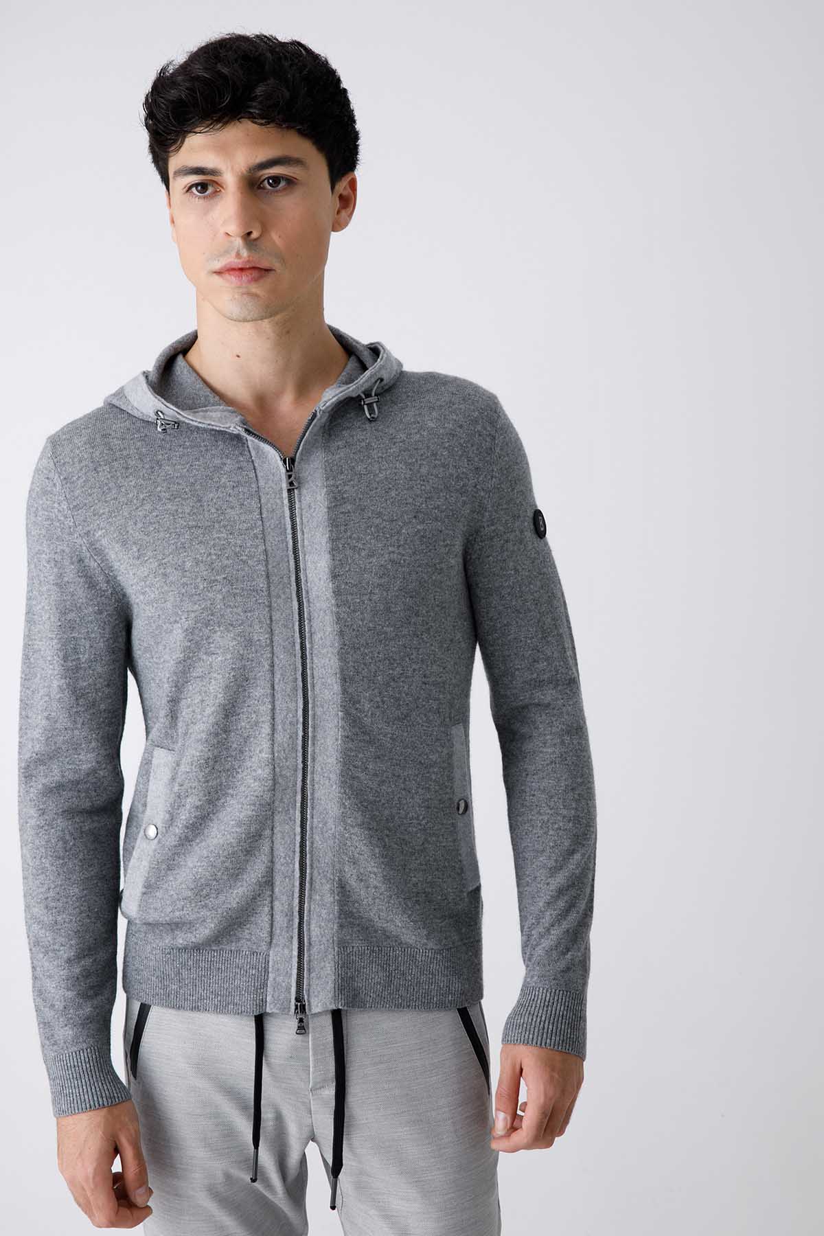 Bogner Farid Fermuarlı Kaşmirli Yün Sweatshirt Ceket-Libas Trendy Fashion Store