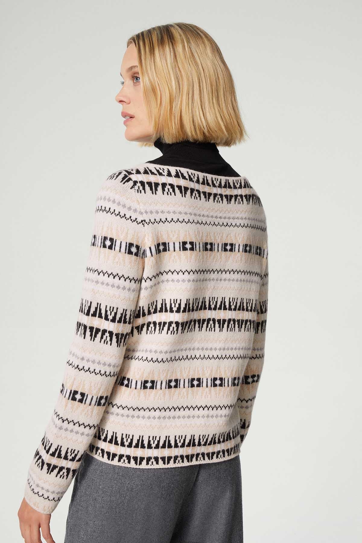 Bogner Norja Kayık Yaka Jakarlı Triko-Libas Trendy Fashion Store