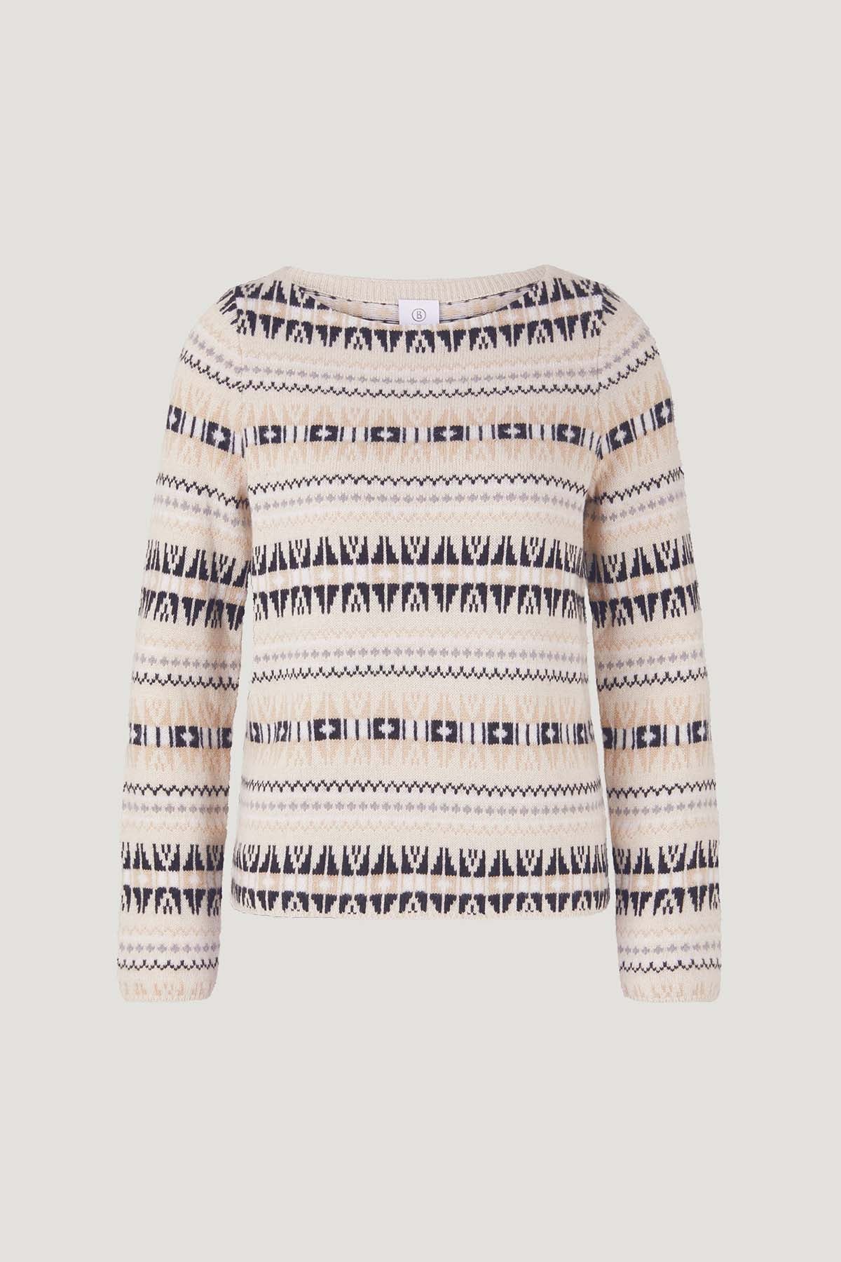 Bogner Norja Kayık Yaka Jakarlı Triko-Libas Trendy Fashion Store