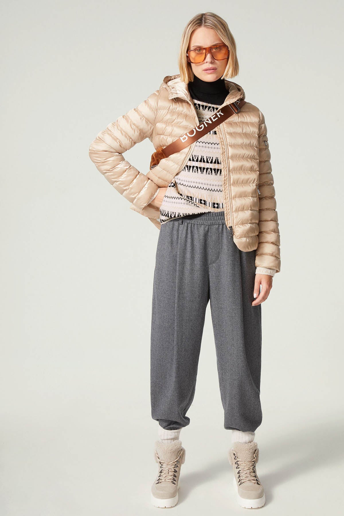 Bogner Norja Kayık Yaka Jakarlı Triko-Libas Trendy Fashion Store