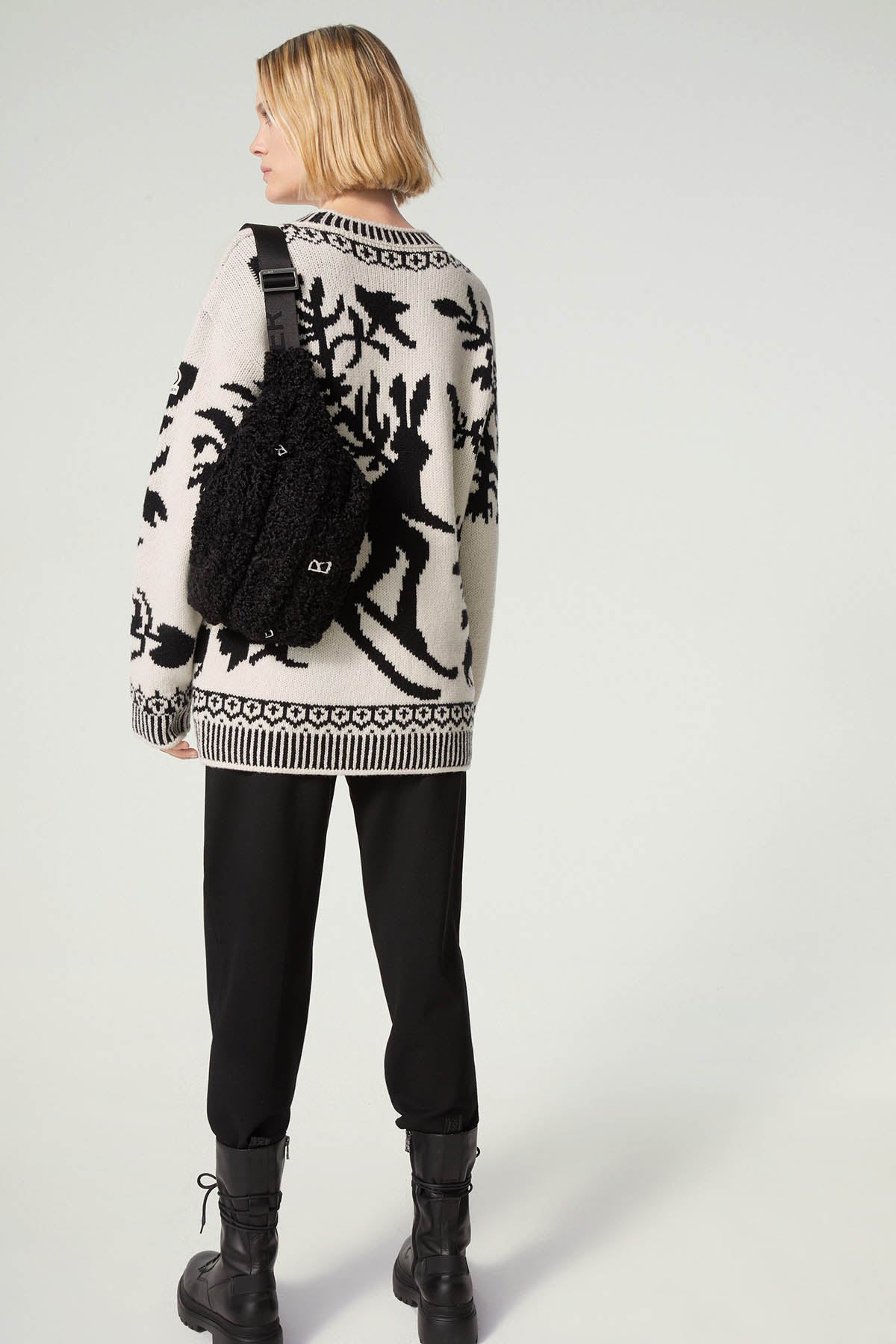 Bogner Wiola Geniş Kesim Desenli Yün Örgü Triko-Libas Trendy Fashion Store