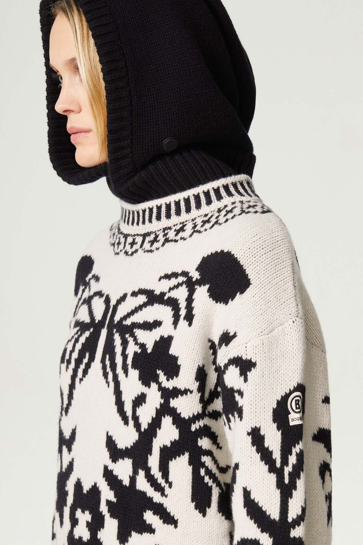Bogner Wiola Geniş Kesim Desenli Yün Örgü Triko-Libas Trendy Fashion Store