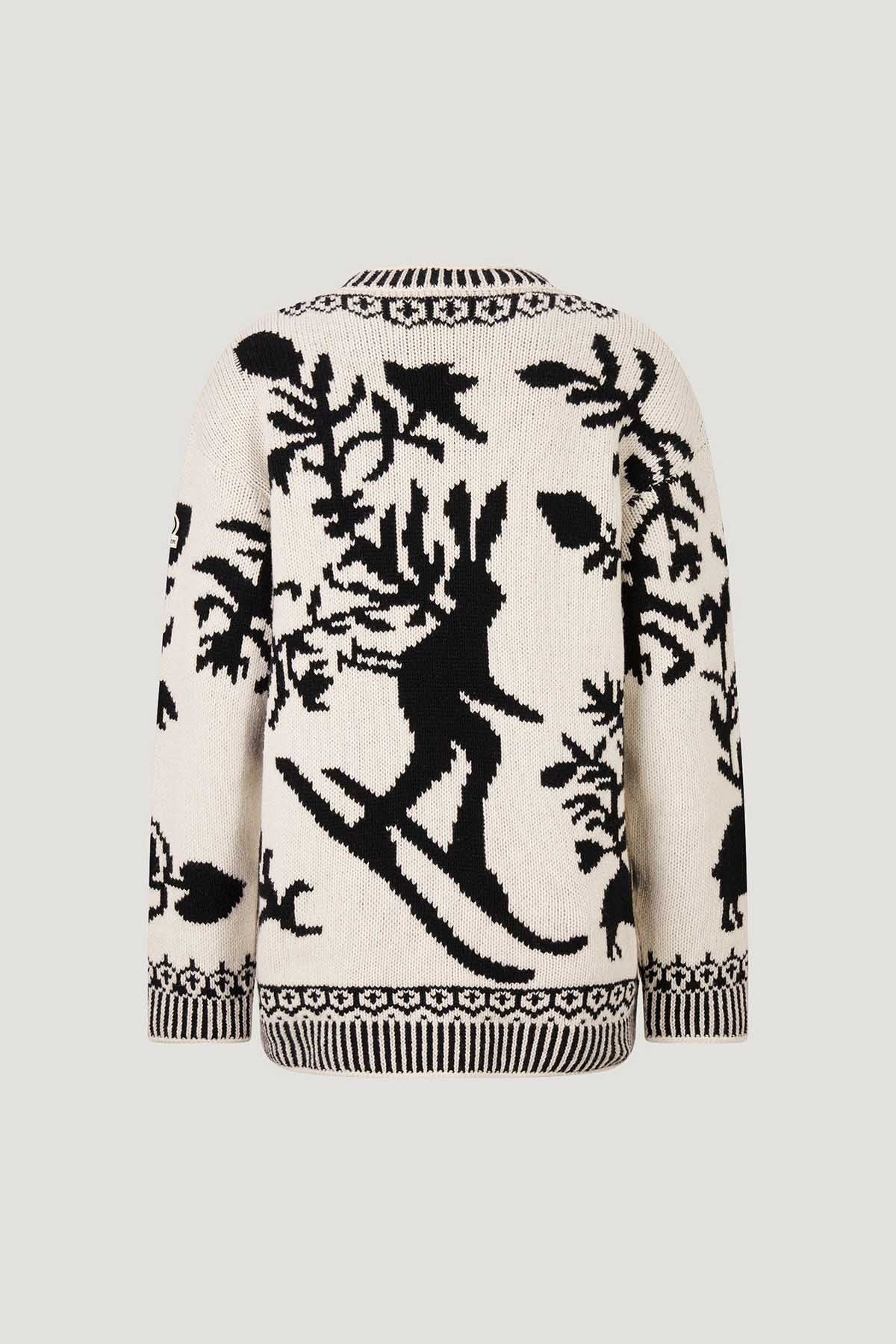 Bogner Wiola Geniş Kesim Desenli Yün Örgü Triko-Libas Trendy Fashion Store