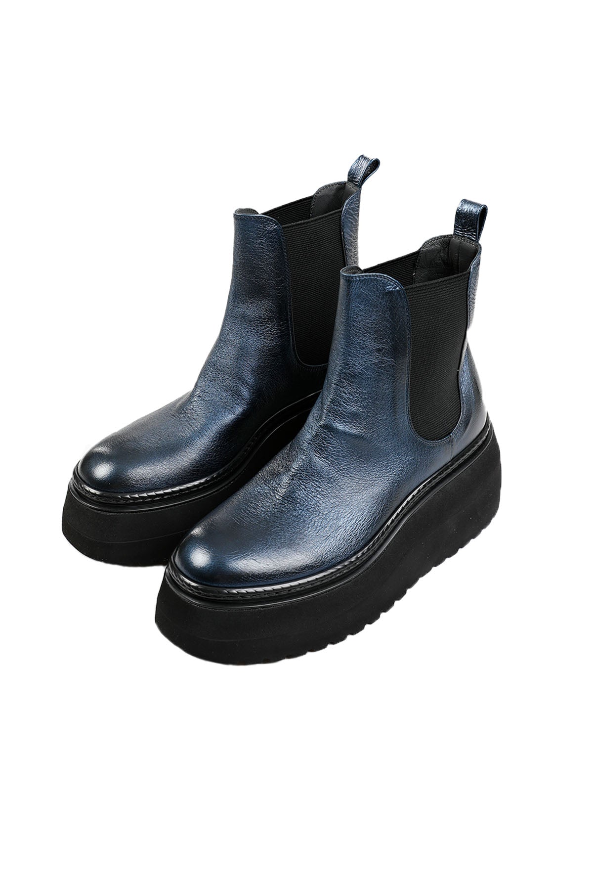 Fruit Spor Platform Tabanlı Parlak Metalik Deri Bot-Libas Trendy Fashion Store