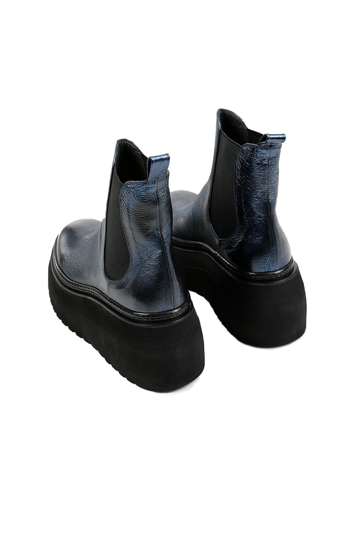 Fruit Spor Platform Tabanlı Parlak Metalik Deri Bot-Libas Trendy Fashion Store