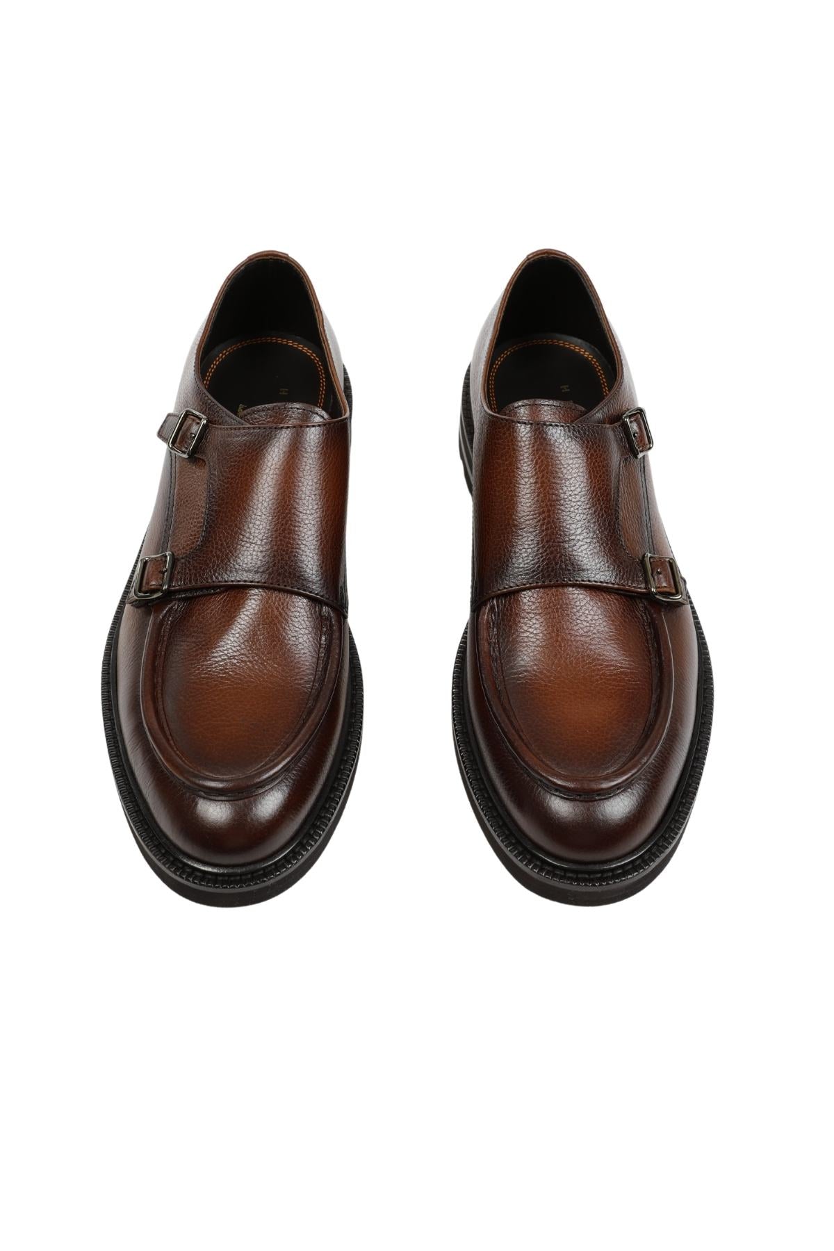 Henderson Vibram Taban Çift Tokalı Deri Loafer Ayakkabı-Libas Trendy Fashion Store