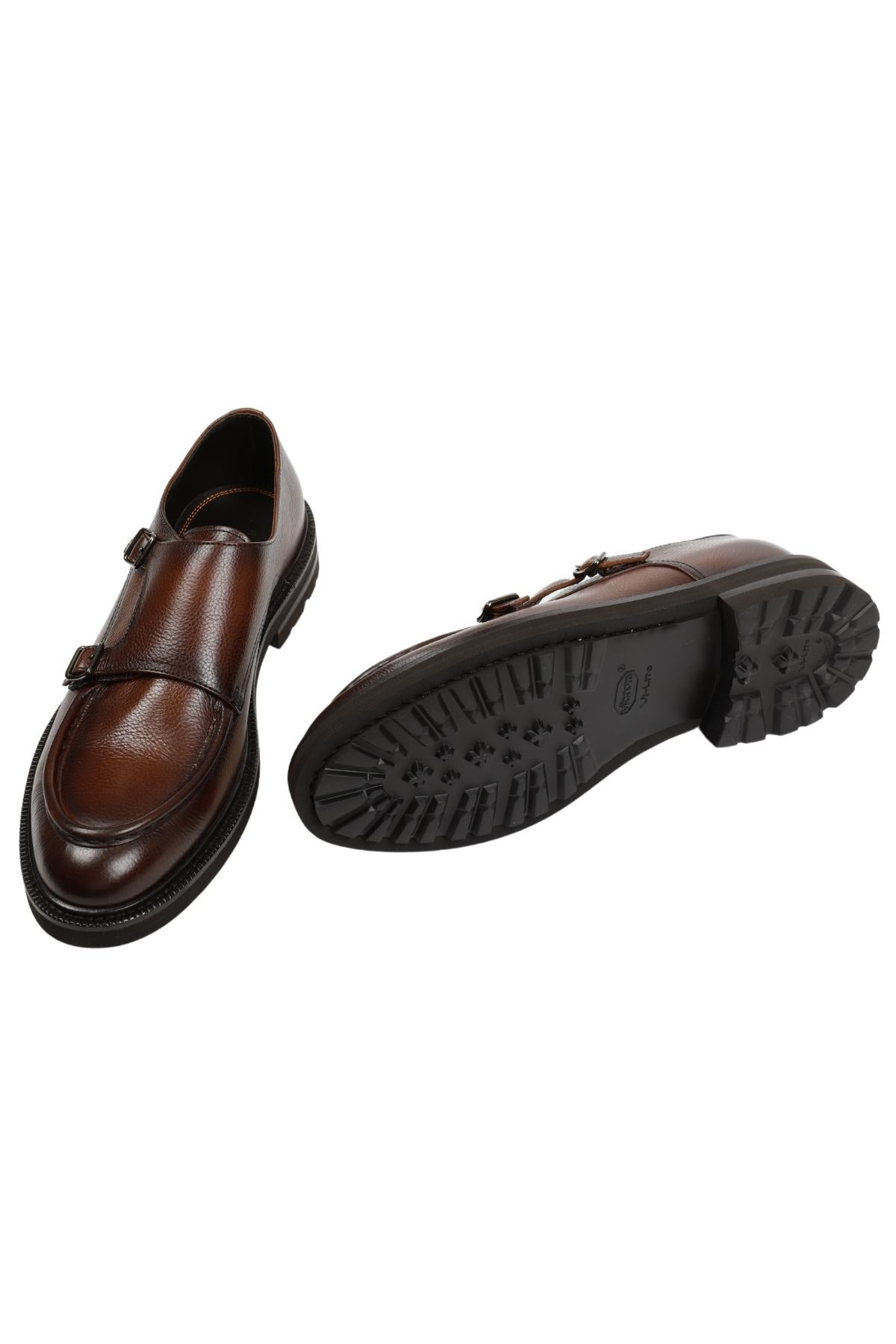 Henderson Vibram Taban Çift Tokalı Deri Loafer Ayakkabı-Libas Trendy Fashion Store