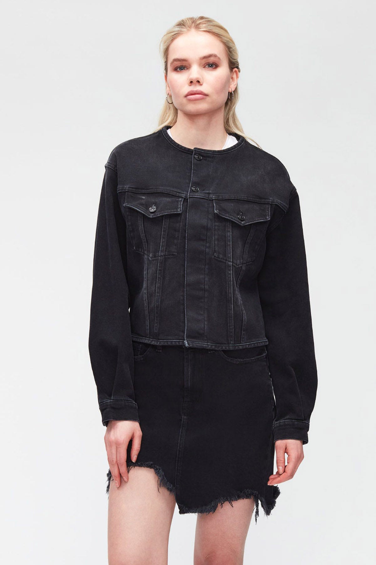 7 For All Mankind Gabi Denim Ceket-Libas Trendy Fashion Store