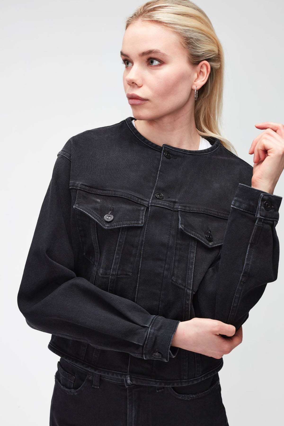 7 For All Mankind Gabi Denim Ceket-Libas Trendy Fashion Store