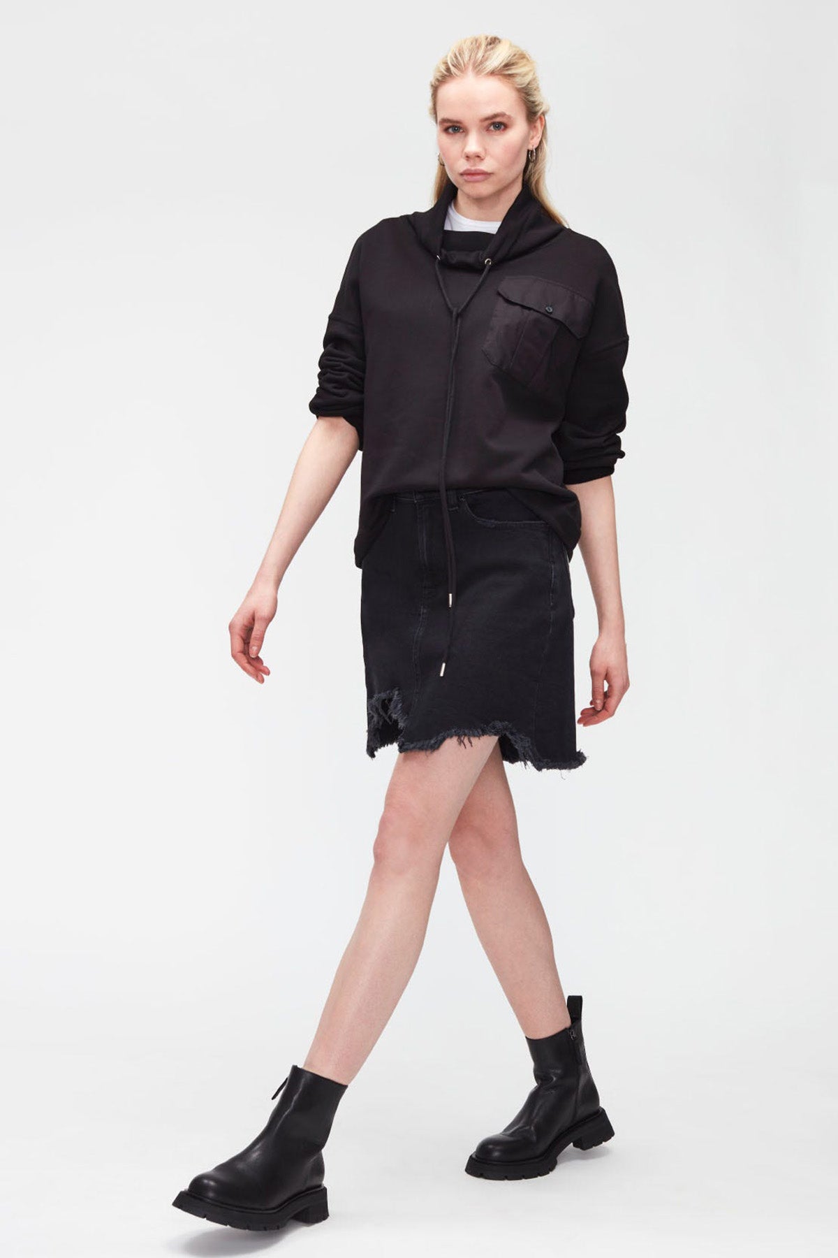 7 For All Mankind Keira Denim Mini Etek-Libas Trendy Fashion Store