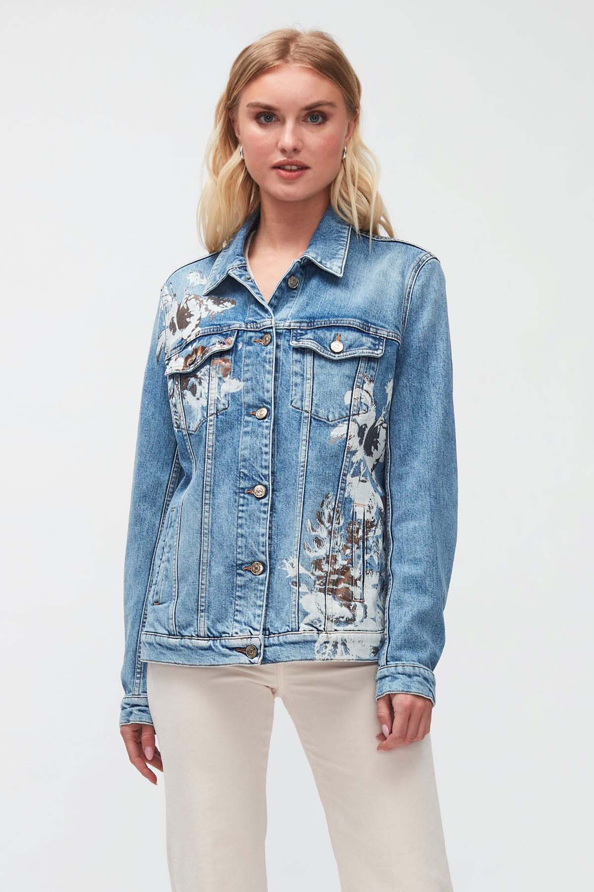 7 For All Mankind Desenli Denim Ceket-Libas Trendy Fashion Store