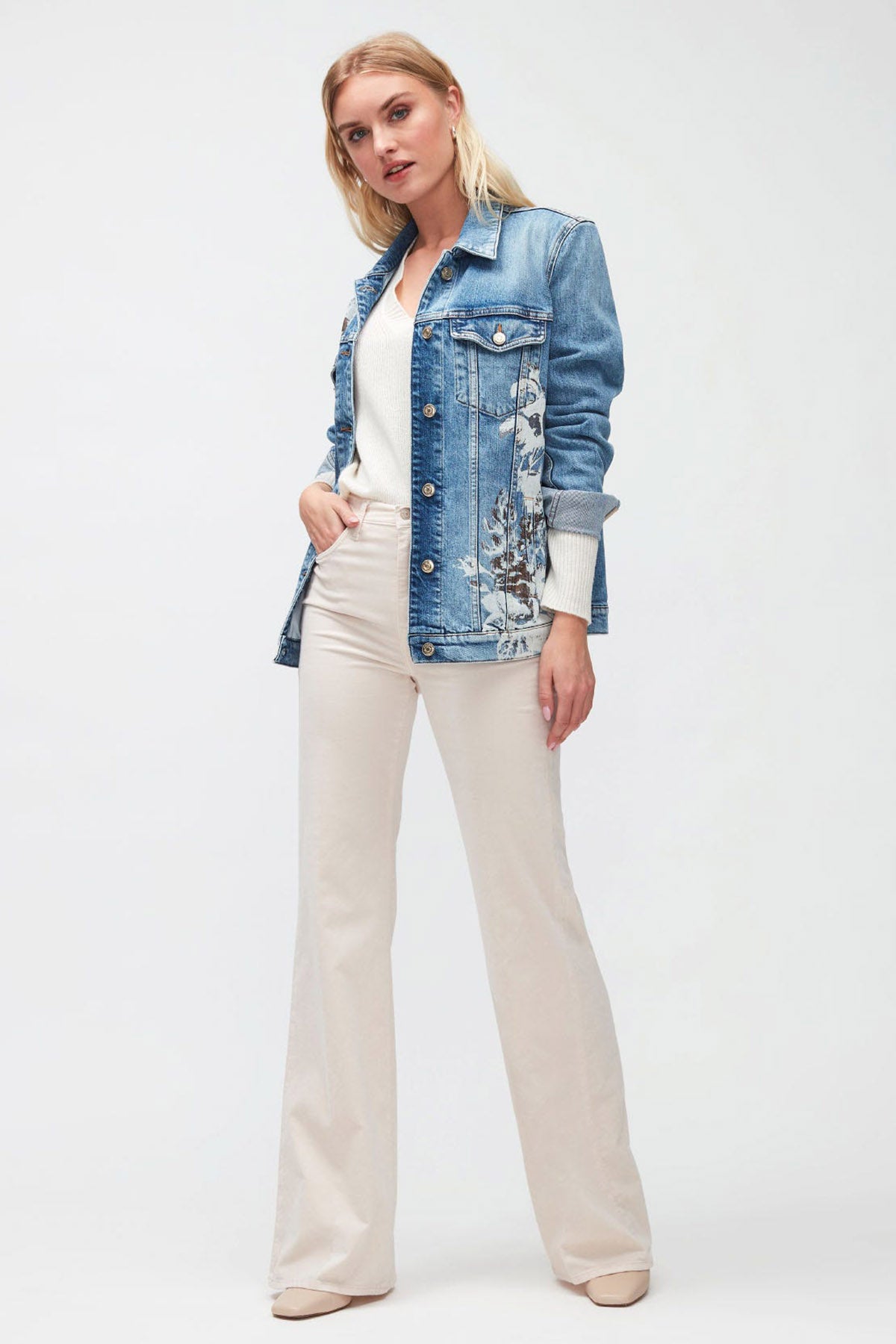 7 For All Mankind Desenli Denim Ceket-Libas Trendy Fashion Store
