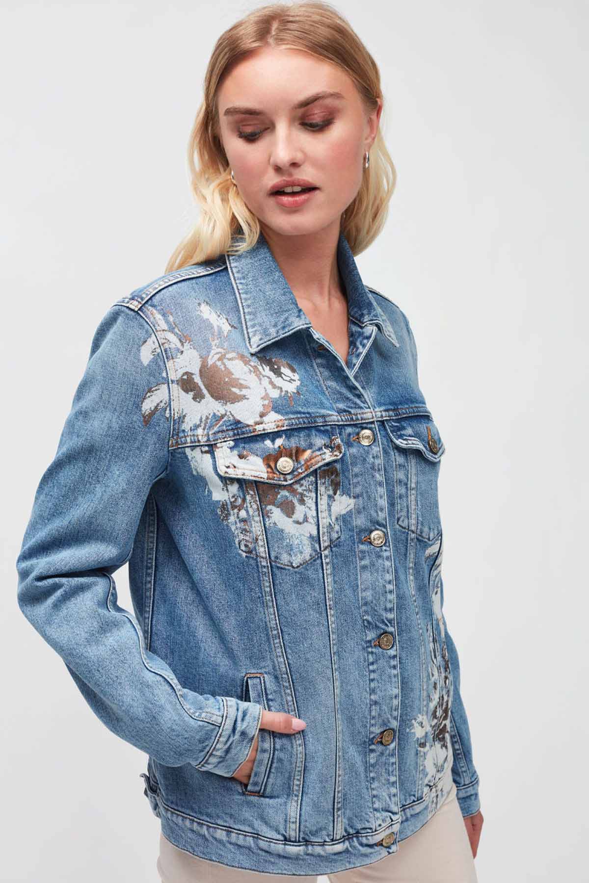 7 For All Mankind Desenli Denim Ceket-Libas Trendy Fashion Store