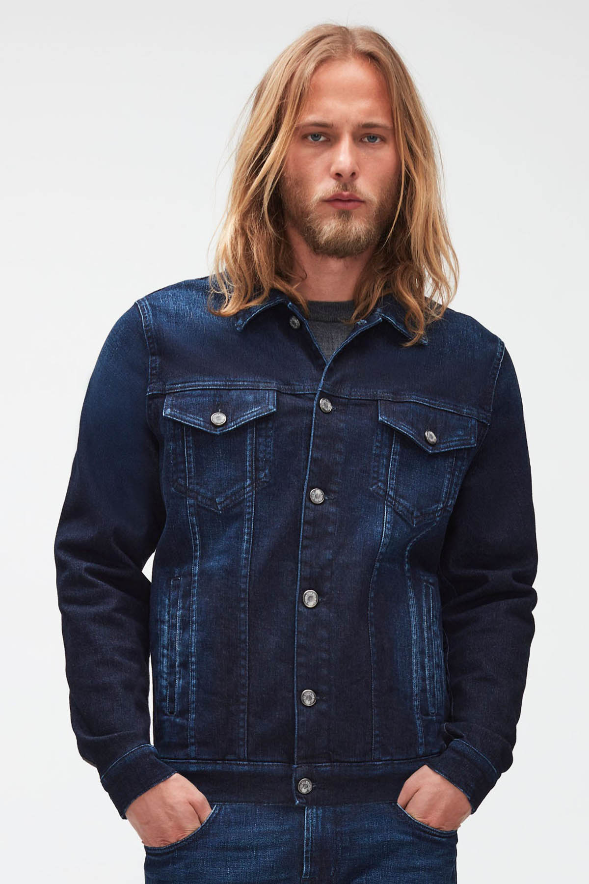 7 For All Mankind Kaşmirli Streç Denim Ceket-Libas Trendy Fashion Store