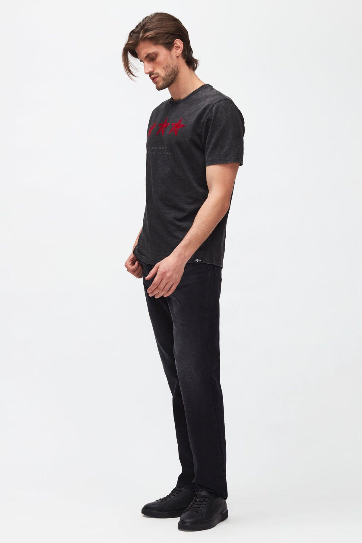 7 For All Mankind Yuvarlak Yaka Yıldızlı T-shirt-Libas Trendy Fashion Store