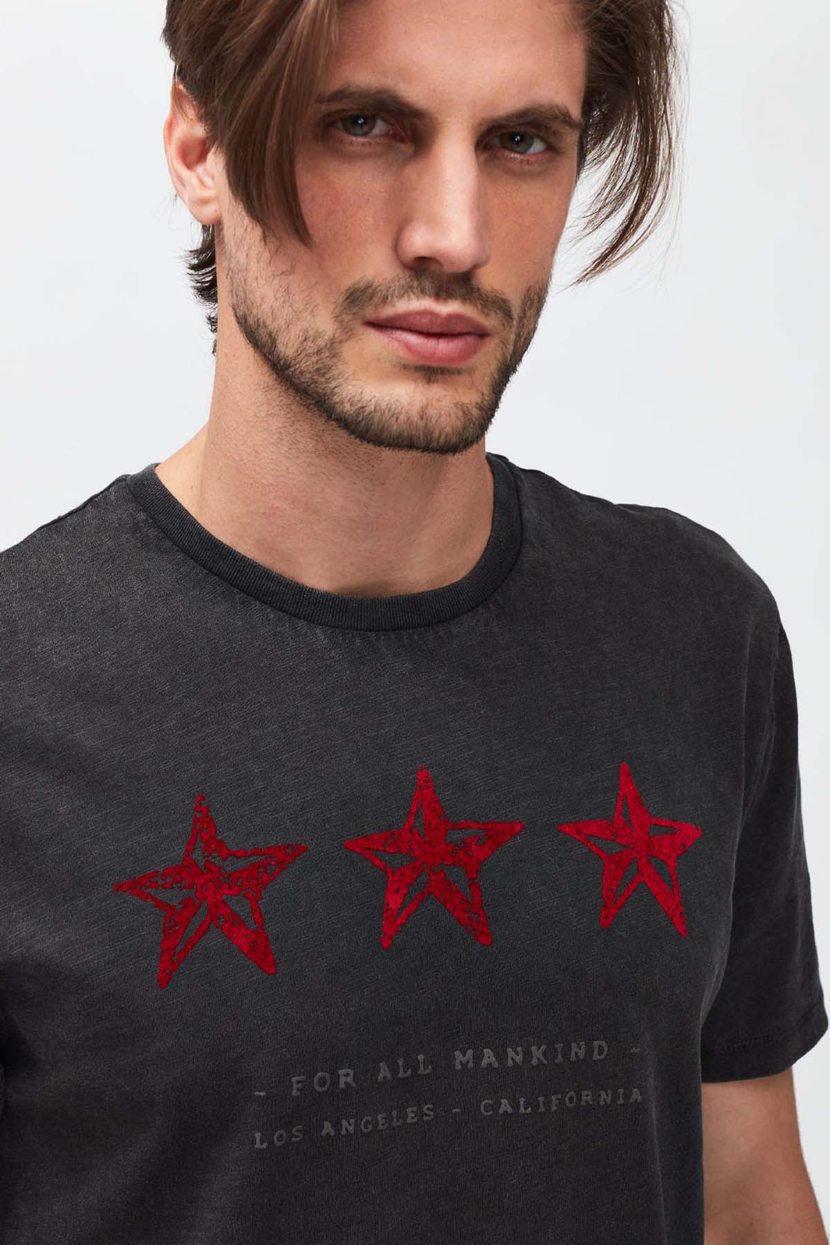 7 For All Mankind Yuvarlak Yaka Yıldızlı T-shirt-Libas Trendy Fashion Store