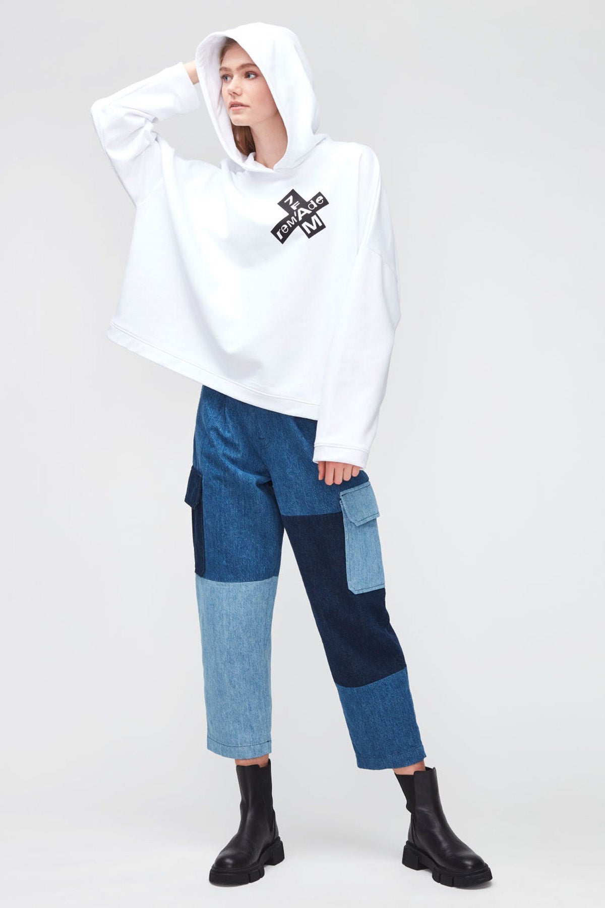 7 For All Mankind Geniş Kesim Kapüşonlu Sweatshirt-Libas Trendy Fashion Store