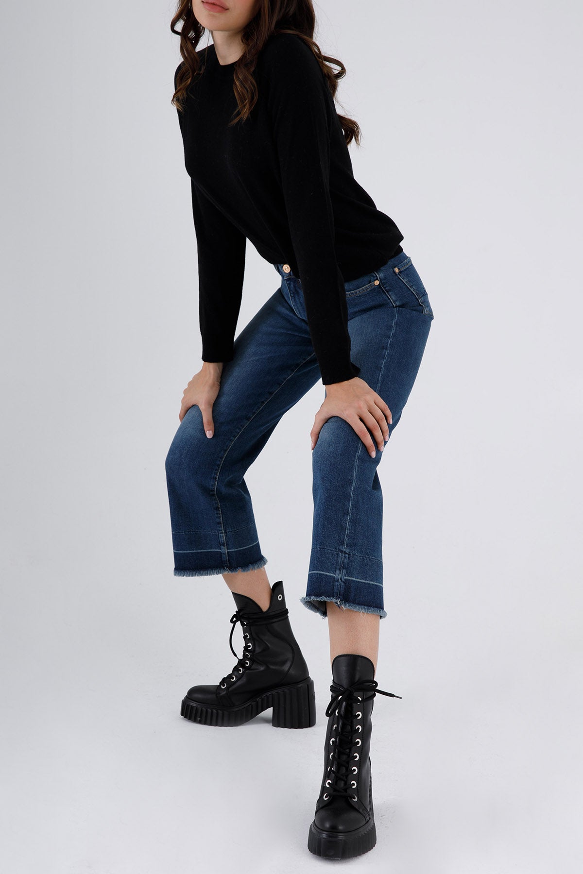 7 For All Mankind Alexa Cropped Streç Jeans-Libas Trendy Fashion Store