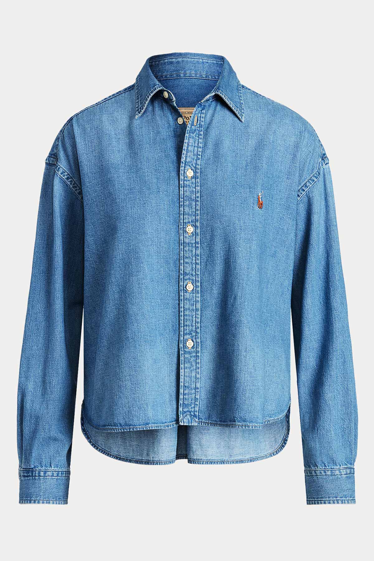 Polo Ralph Lauren Custom Fit Crop Denim Gömlek-Libas Trendy Fashion Store