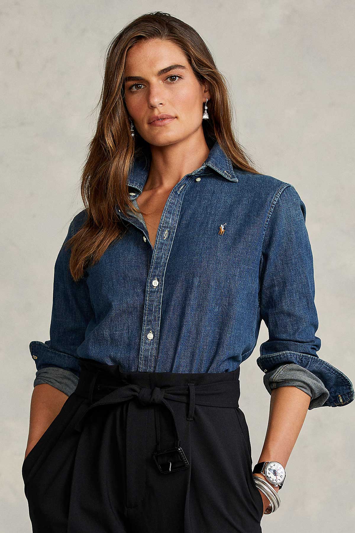 Polo Ralph Lauren Custom Fit Denim Gömlek-Libas Trendy Fashion Store