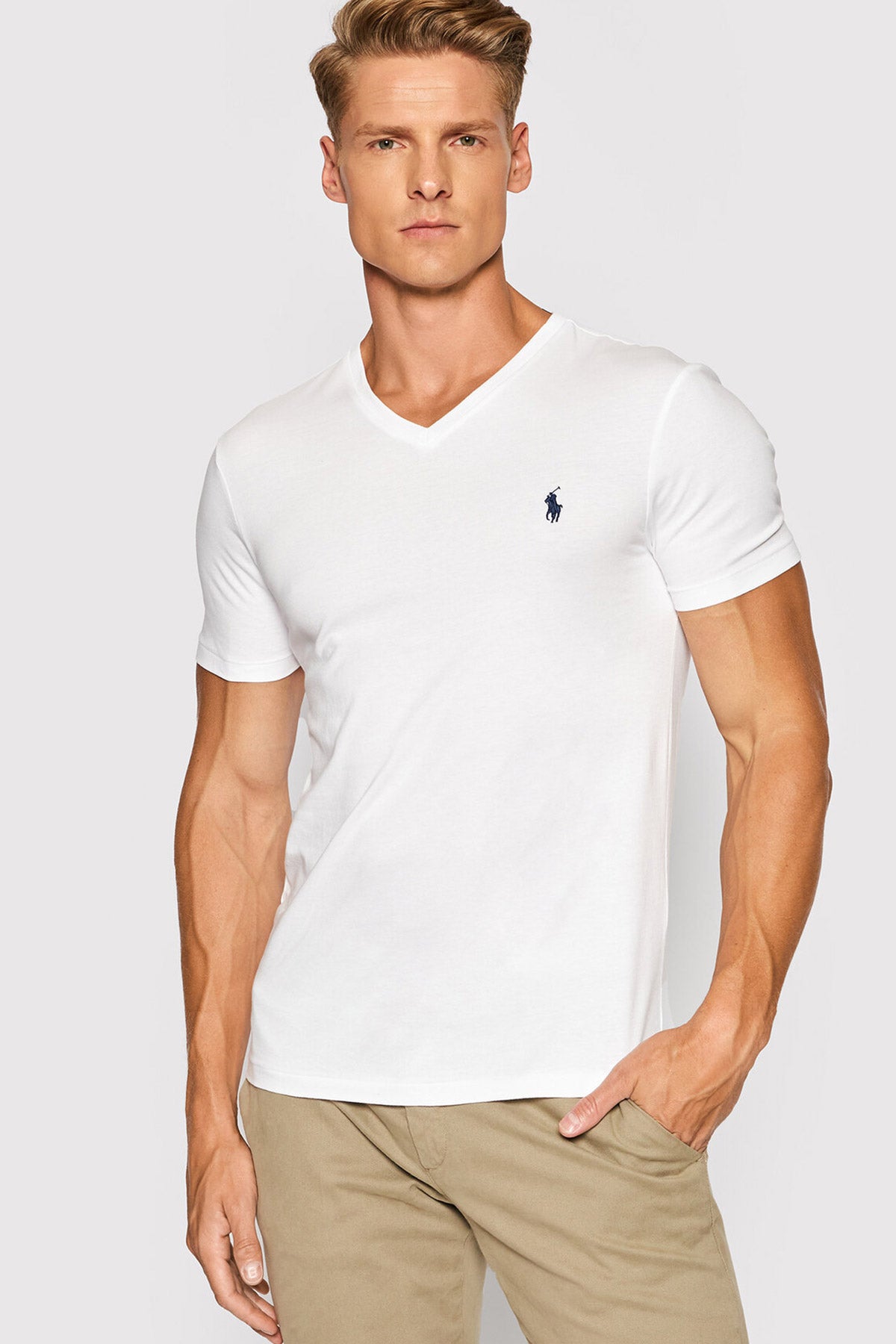 Polo Ralph Lauren Custom Slim Fit V Yaka T-shirt-Libas Trendy Fashion Store