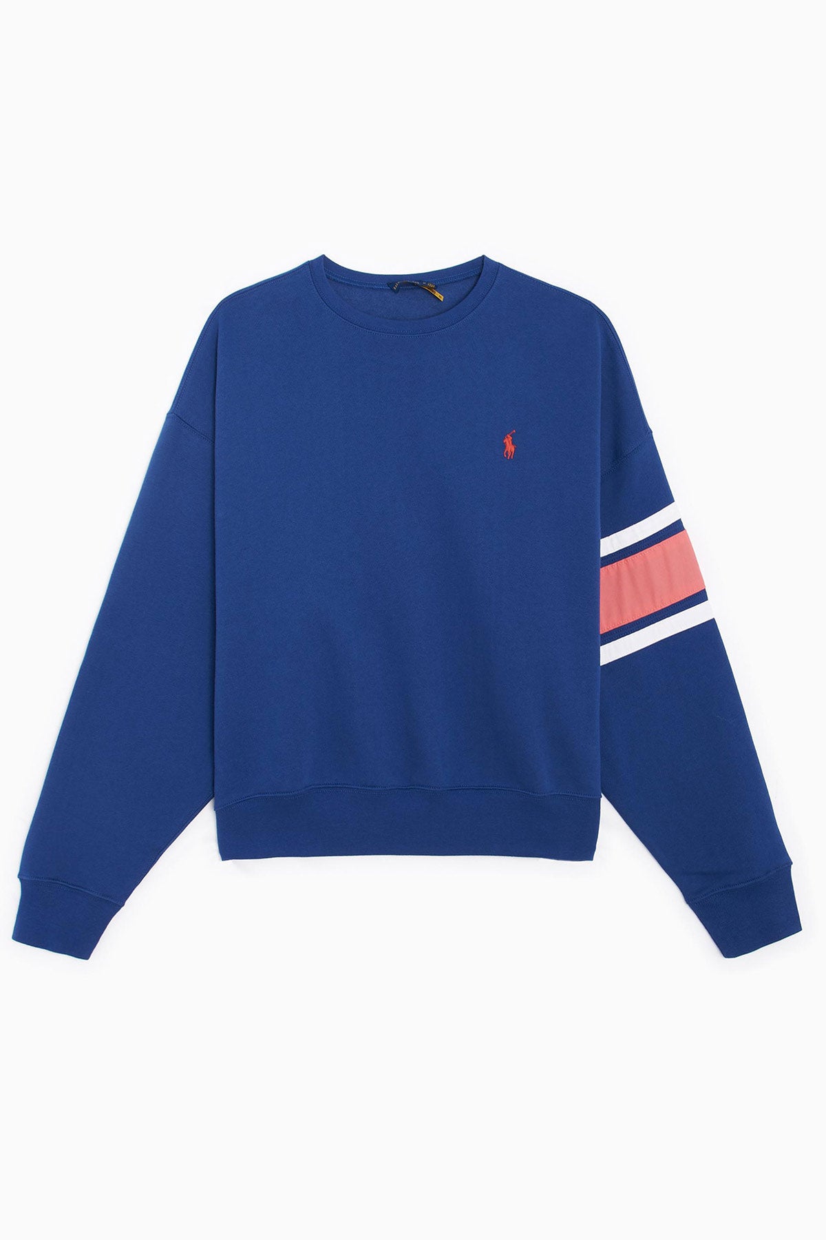 Polo Ralph Lauren Logolu Kolu Şeritli Sweatshirt-Libas Trendy Fashion Store