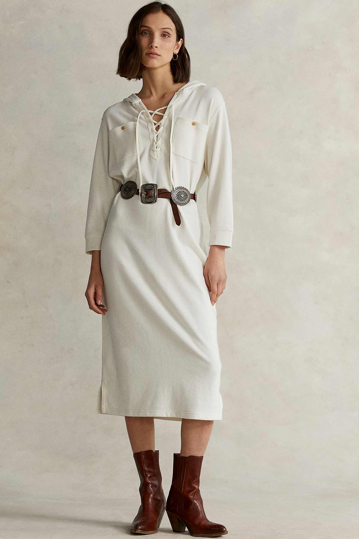 Polo Ralph Lauren Kapüşonlu İpli Yaka Maxi Elbise-Libas Trendy Fashion Store