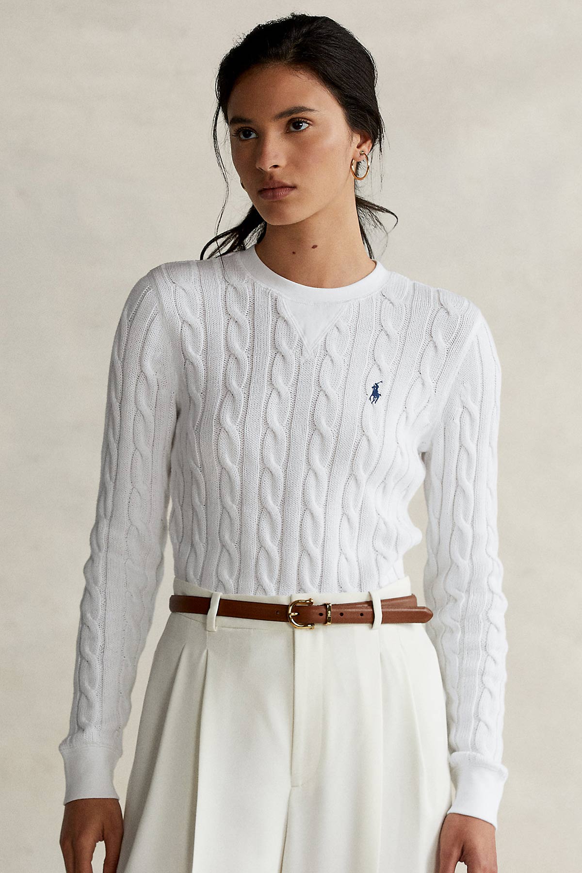 Polo Ralph Lauren Yuvarlak Yaka Saç Örgü Triko-Libas Trendy Fashion Store