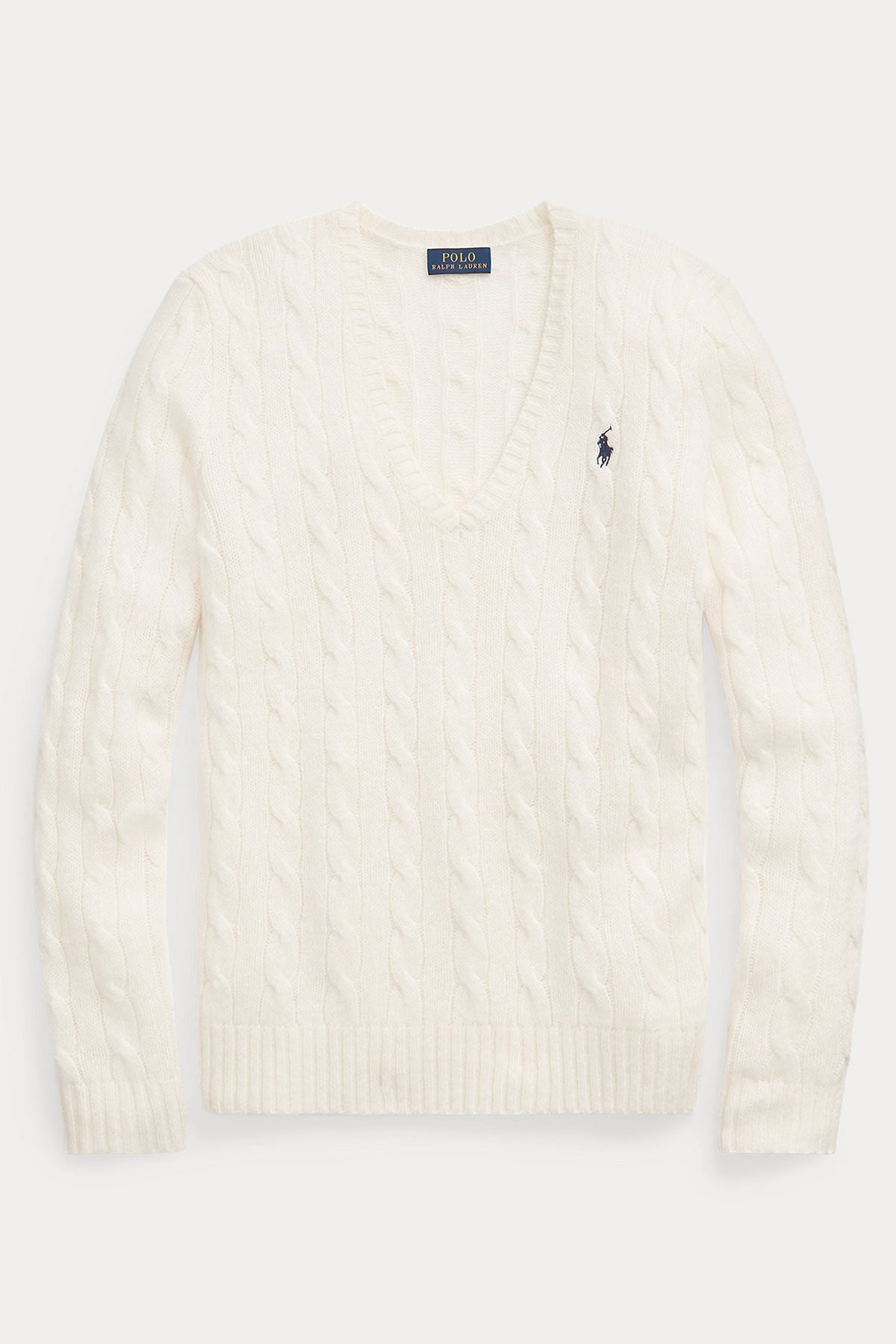 Polo Ralph Lauren Kaşmirli V Yaka Saç Örgü Triko-Libas Trendy Fashion Store