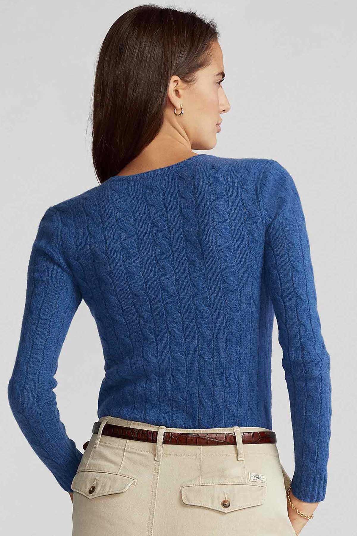 Polo Ralph Lauren Kaşmirli V Yaka Saç Örgü Triko-Libas Trendy Fashion Store