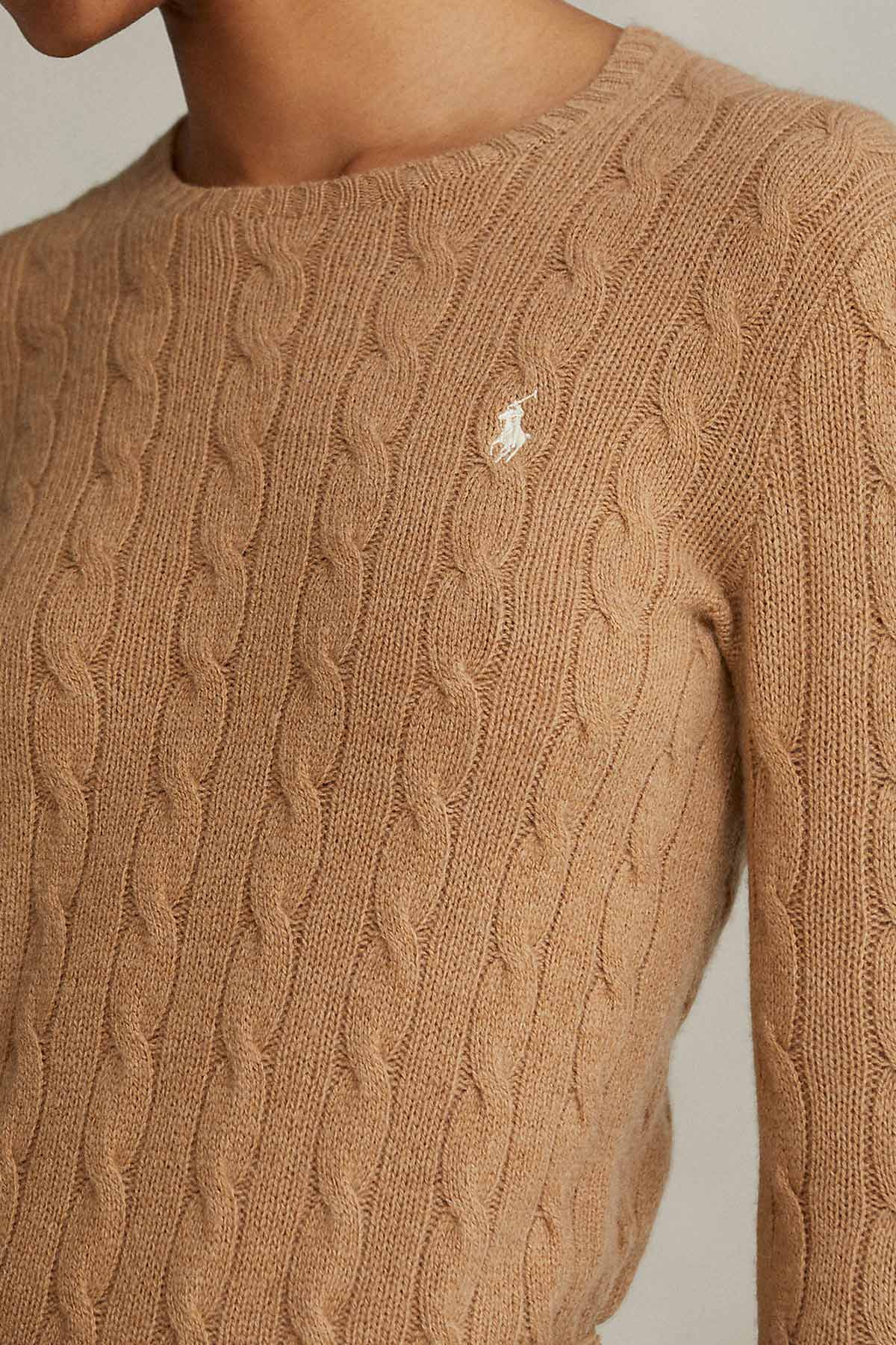 Polo Ralph Lauren Kaşmirli Yuvarlak Yaka Saç Örgü Triko-Libas Trendy Fashion Store